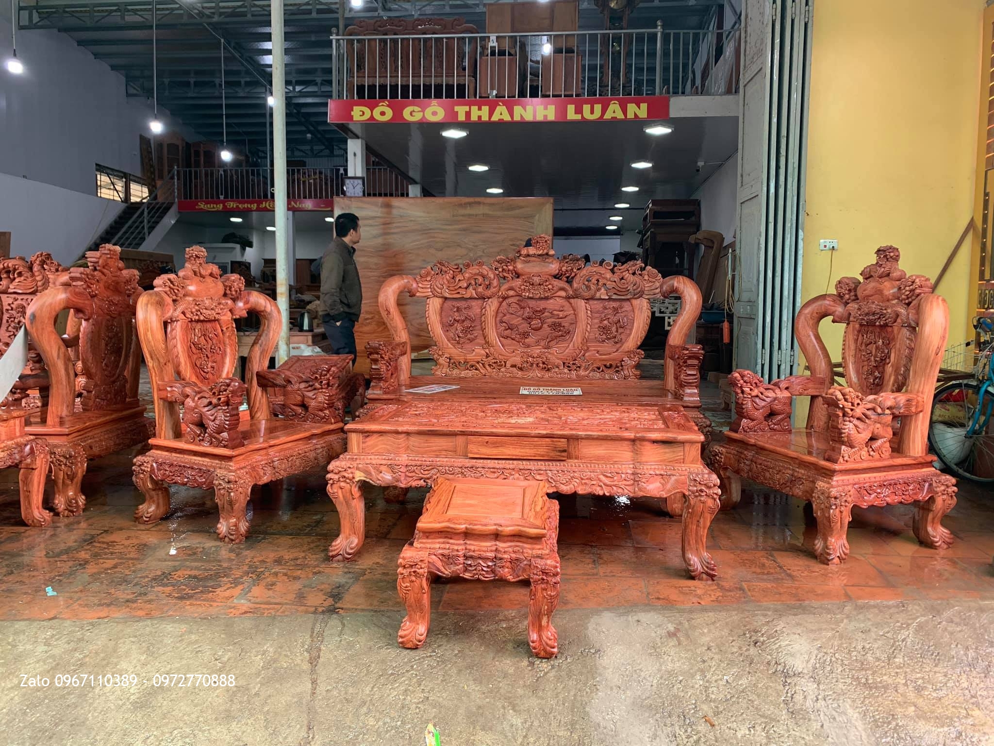 Bộ Bàn Ghế Nghê Bảo Đỉnh Cột 12 Gồm 6 Món VÍP GIÁ BÌNH DÂN.: