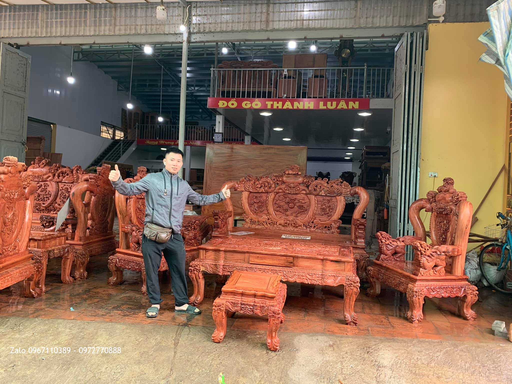 Bộ Bàn Ghế Nghê Bảo Đỉnh Cột 12 Gồm 6 Món VÍP GIÁ BÌNH DÂN: