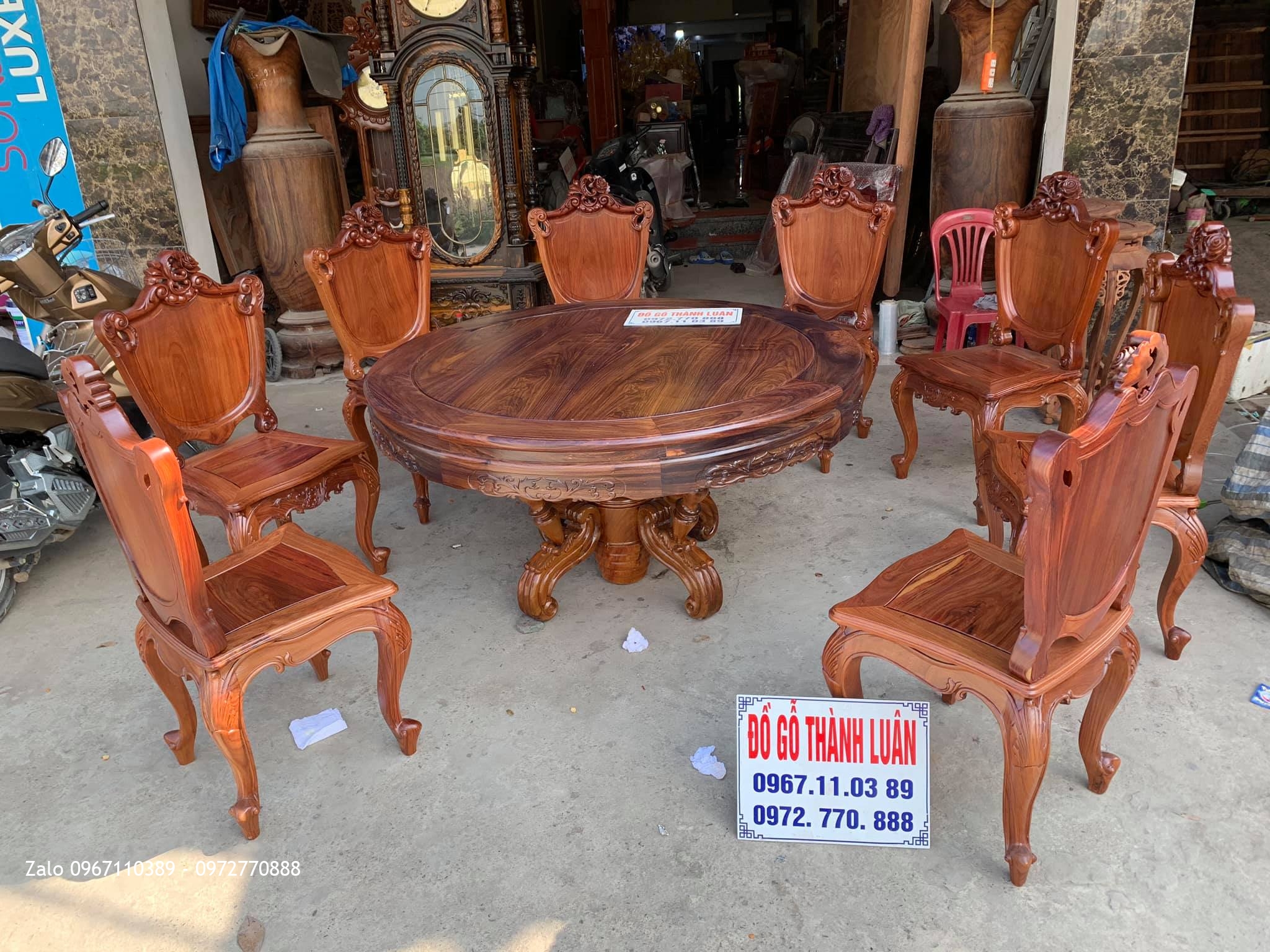 Bộ Bàn Ghế Ăn Mẫu Hoa Lan Tây Lu-i Gỗ Cẩm Lai. Bán Về Vĩnh Yên Vĩnh Phúc