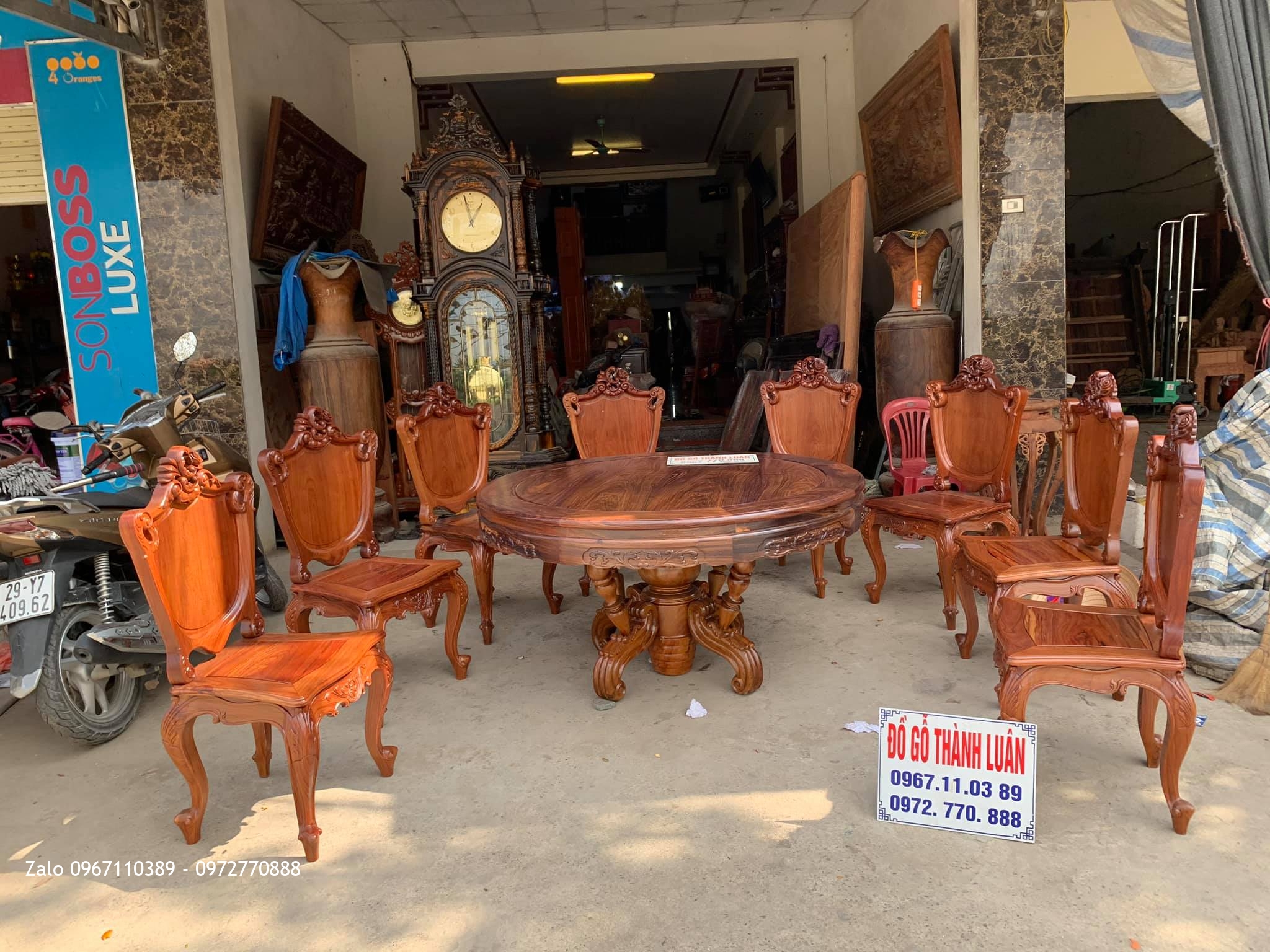 Bộ Bàn Ghế Ăn Mẫu Hoa Lan Tây Lu-i Gỗ Cẩm Lai. Bán Về Vĩnh Yên Vĩnh Phúc-