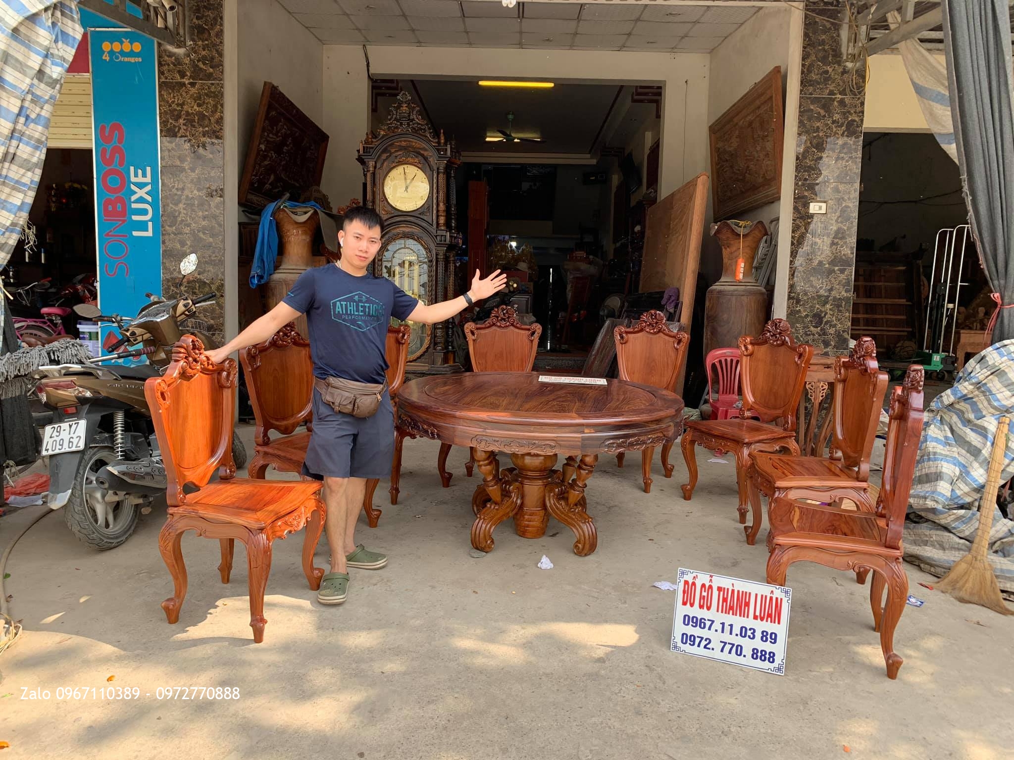 Bộ Bàn Ghế Ăn Mẫu Hoa Lan Tây Lu-i Gỗ Cẩm Lai. Bán Về Vĩnh Yên Vĩnh Phúc@