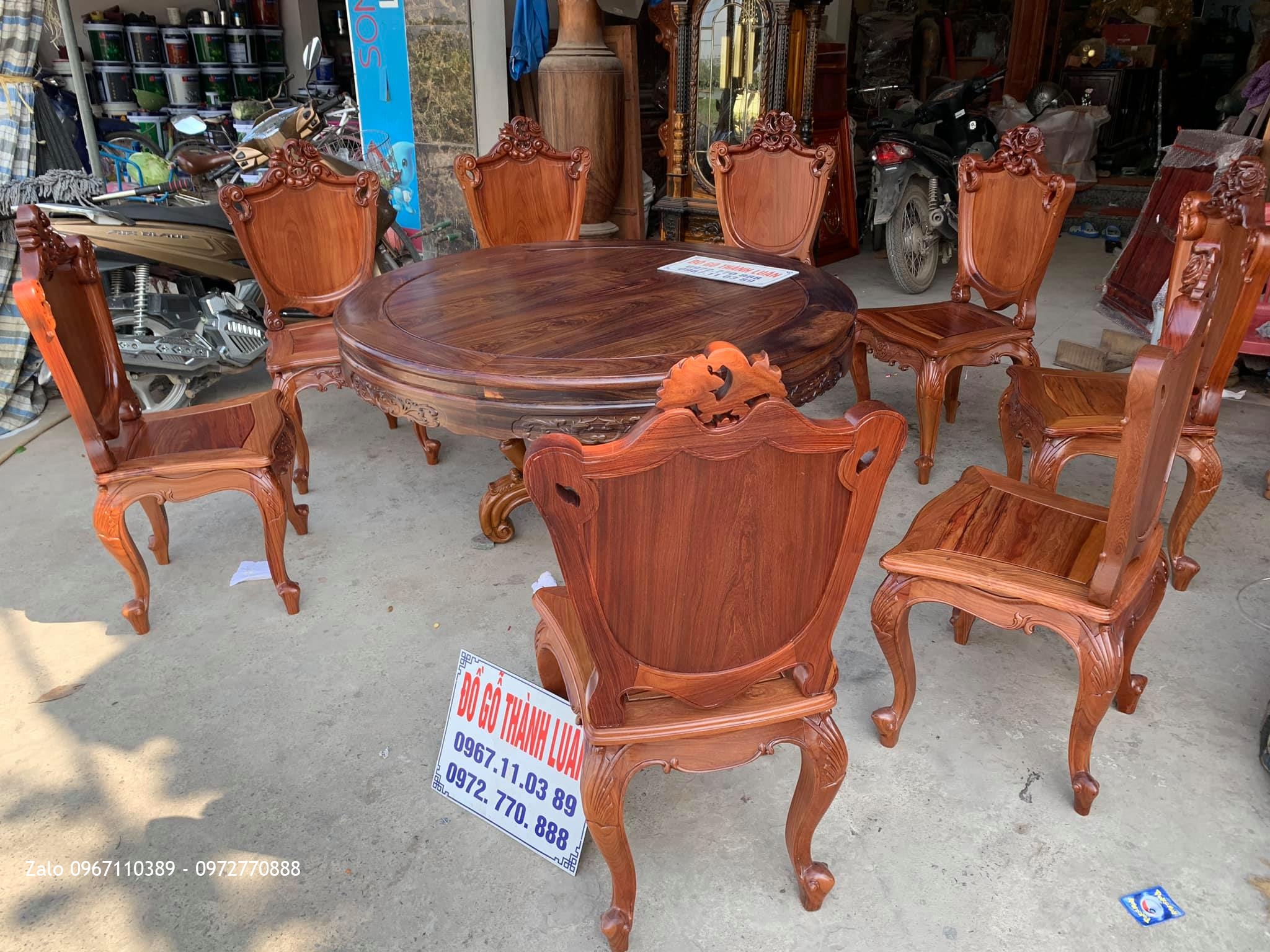 Bộ Bàn Ghế Ăn Mẫu Hoa Lan Tây Lu-i Gỗ Cẩm Lai. Bán Về Vĩnh Yên Vĩnh Phúc::