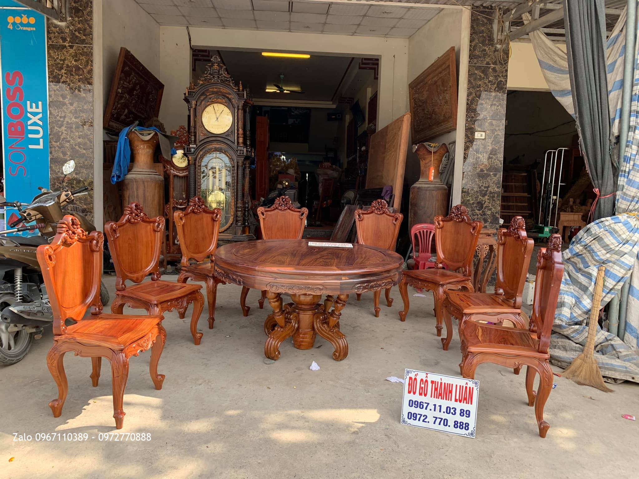 Bộ Bàn Ghế Ăn Mẫu Hoa Lan Tây Lu-i Gỗ Cẩm Lai. Bán Về Vĩnh Yên Vĩnh Phúc::
