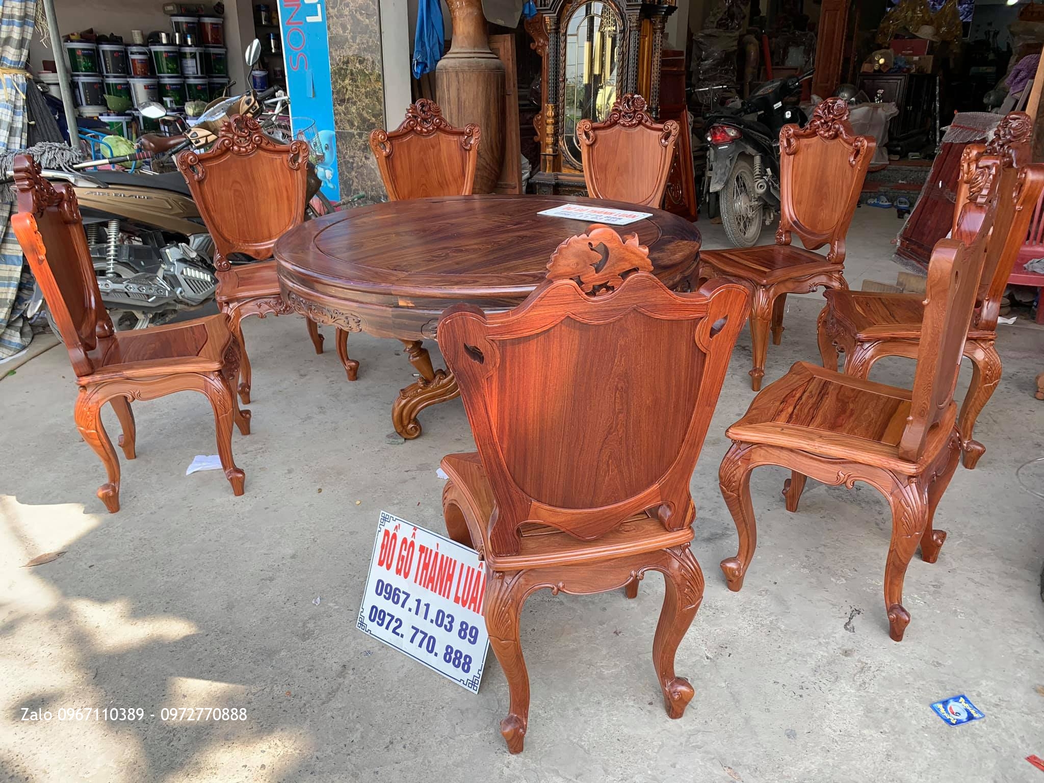 Bộ Bàn Ghế Ăn Mẫu Hoa Lan Tây Lu-i Gỗ Cẩm Lai. Bán Về Vĩnh Yên Vĩnh Phúc::