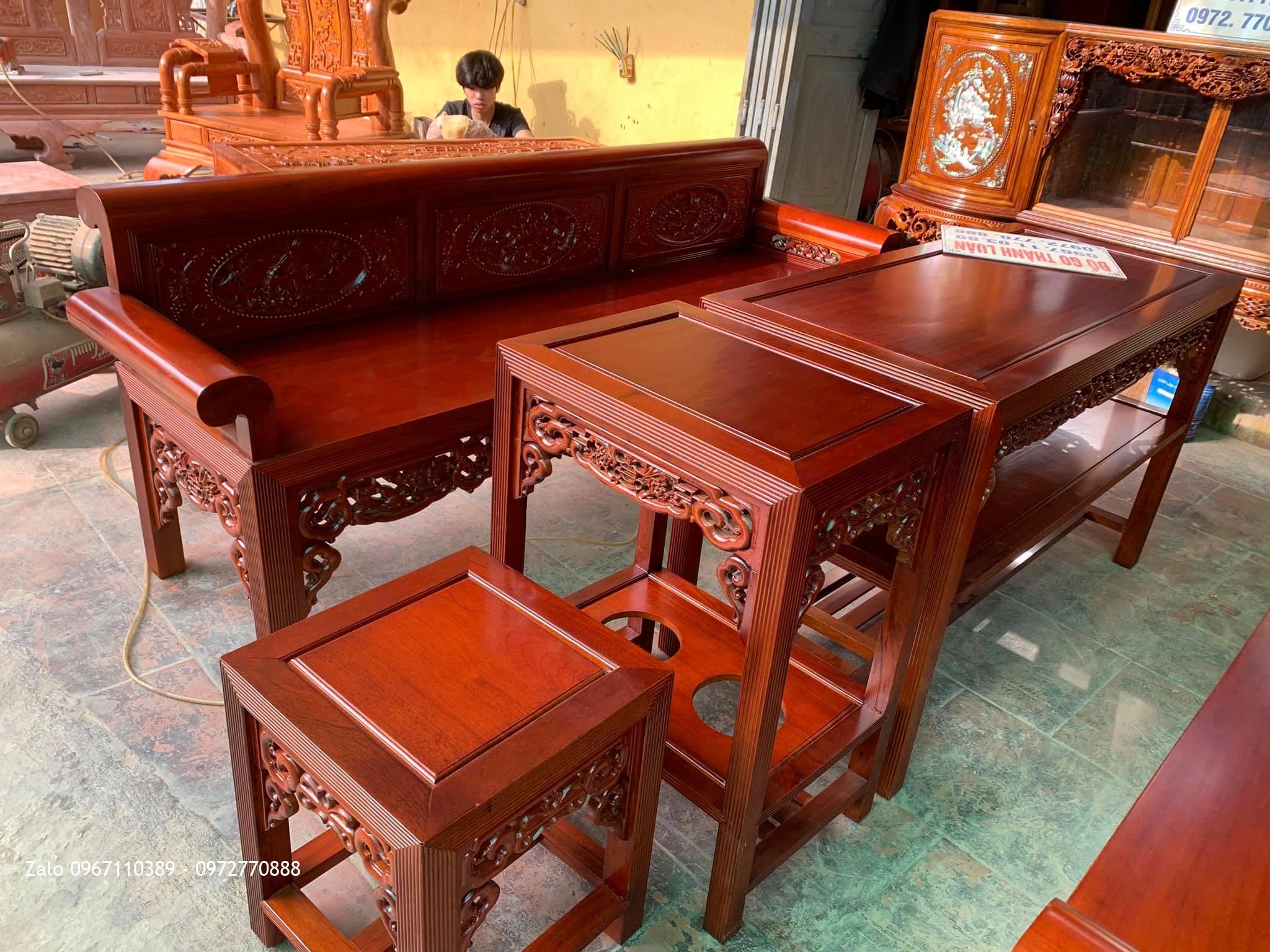 Bộ Trường Kỷ Tủ Chè Gỗ Gụ Bán Về Ninh Bình