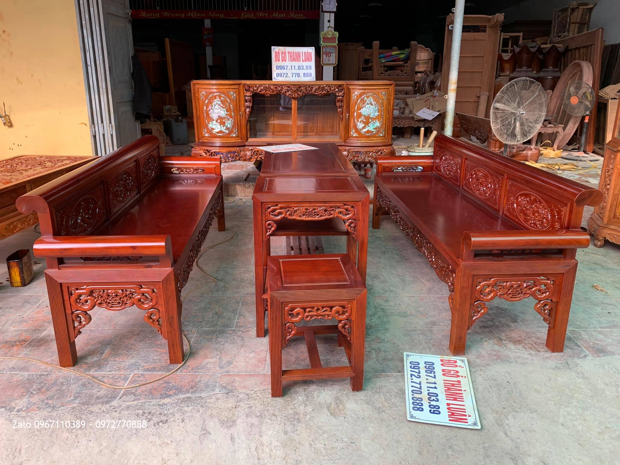 Bộ Trường Kỷ Tủ Chè Gỗ Gụ Bán Về Ninh Bình