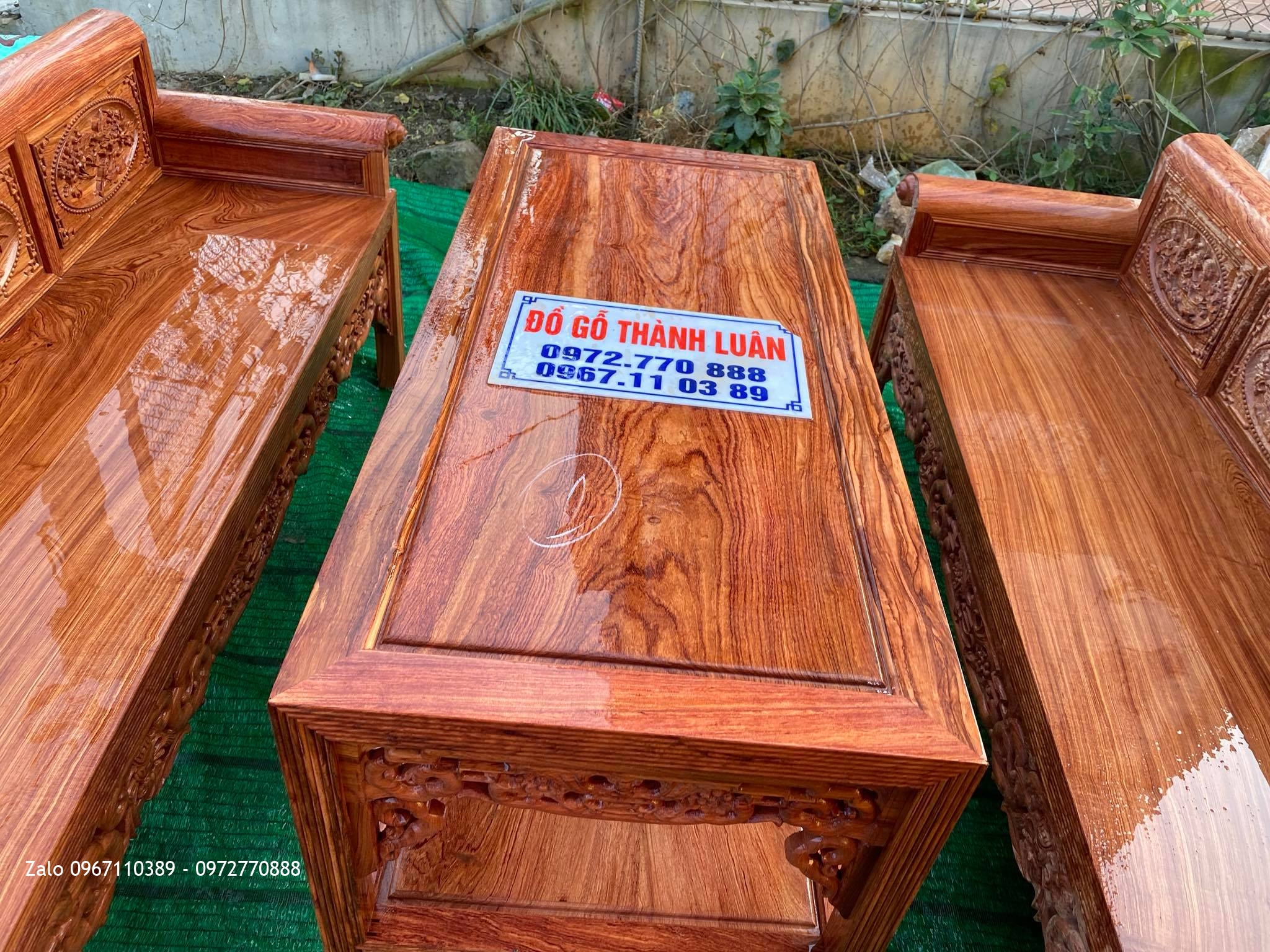 3 bộ trường kỷ gỗ hương đá chọn Vân đẹp