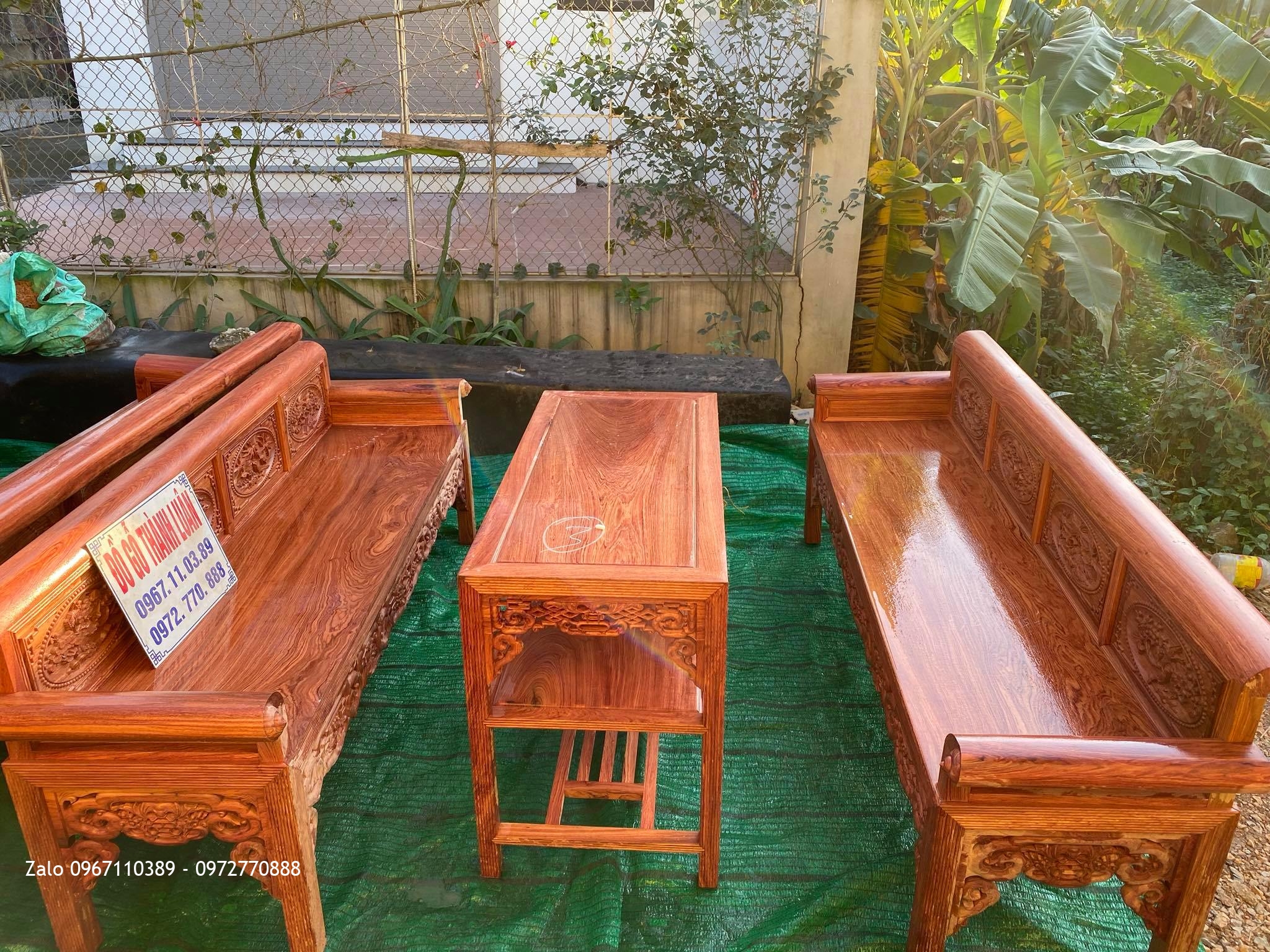 3 bộ trường kỷ gỗ hương đá chọn Vân đẹp,.
