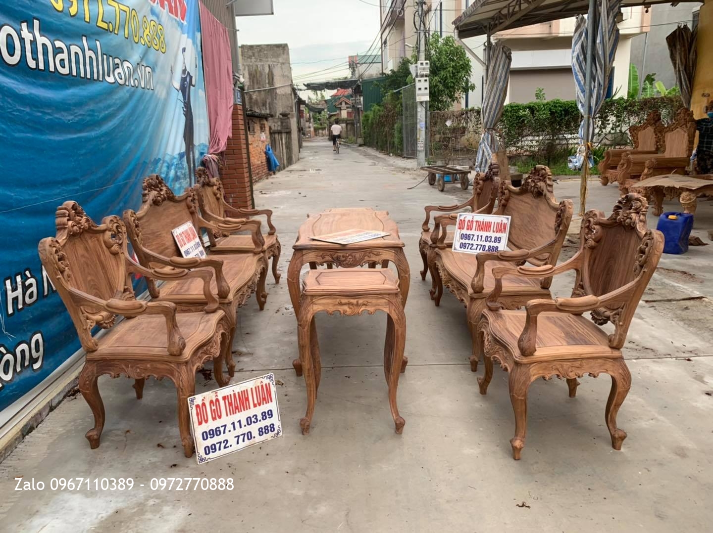 Bộ Ghế Lu-i (Louis) Gỗ Gụ Ta Quảng Bình Gồm 9 Món Bán Về Hà Nội