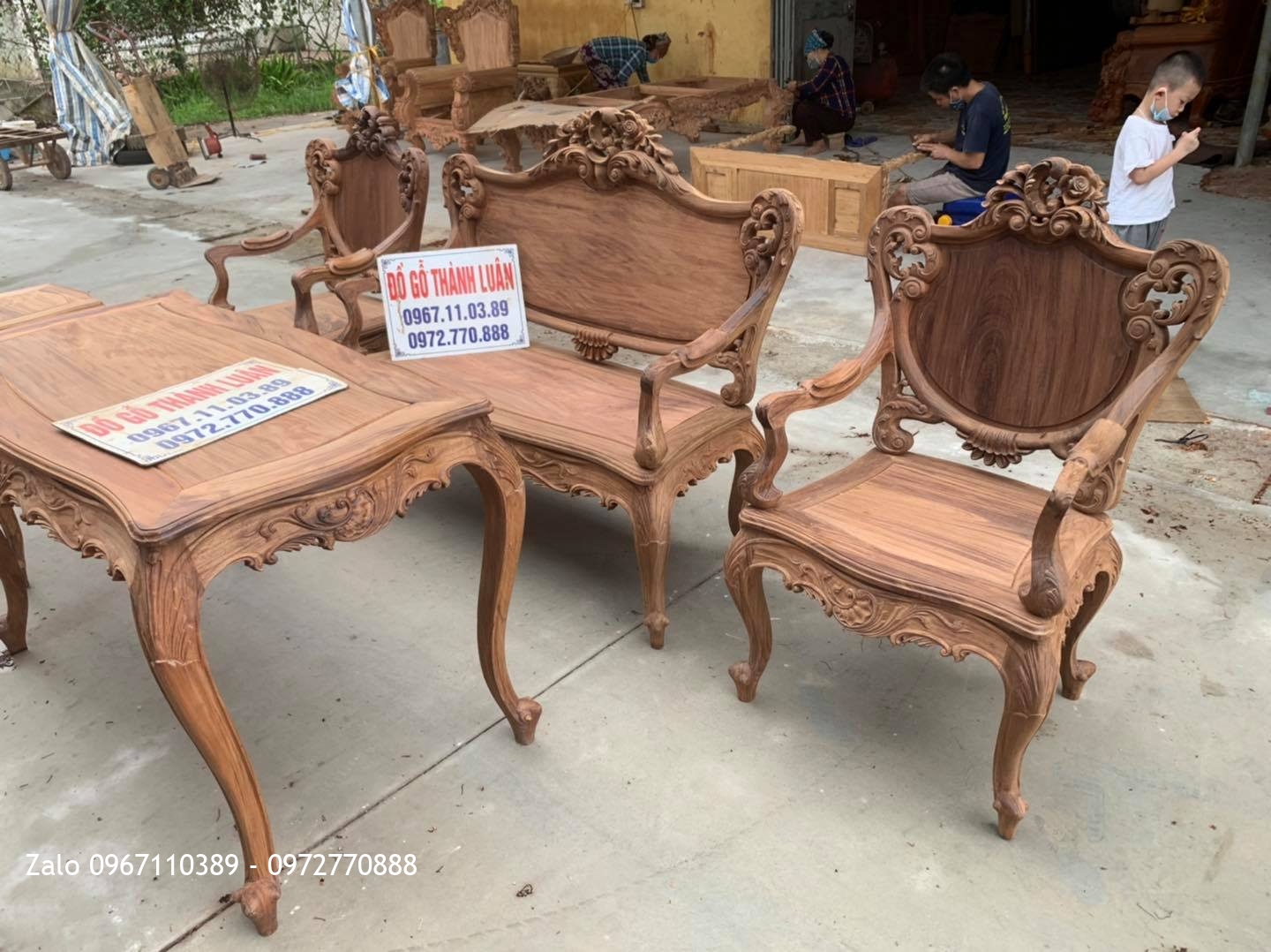 Bộ Ghế Lu-i (Louis) Gỗ Gụ Ta Quảng Bình Gồm 9 Món Bán Về Hà Nội,