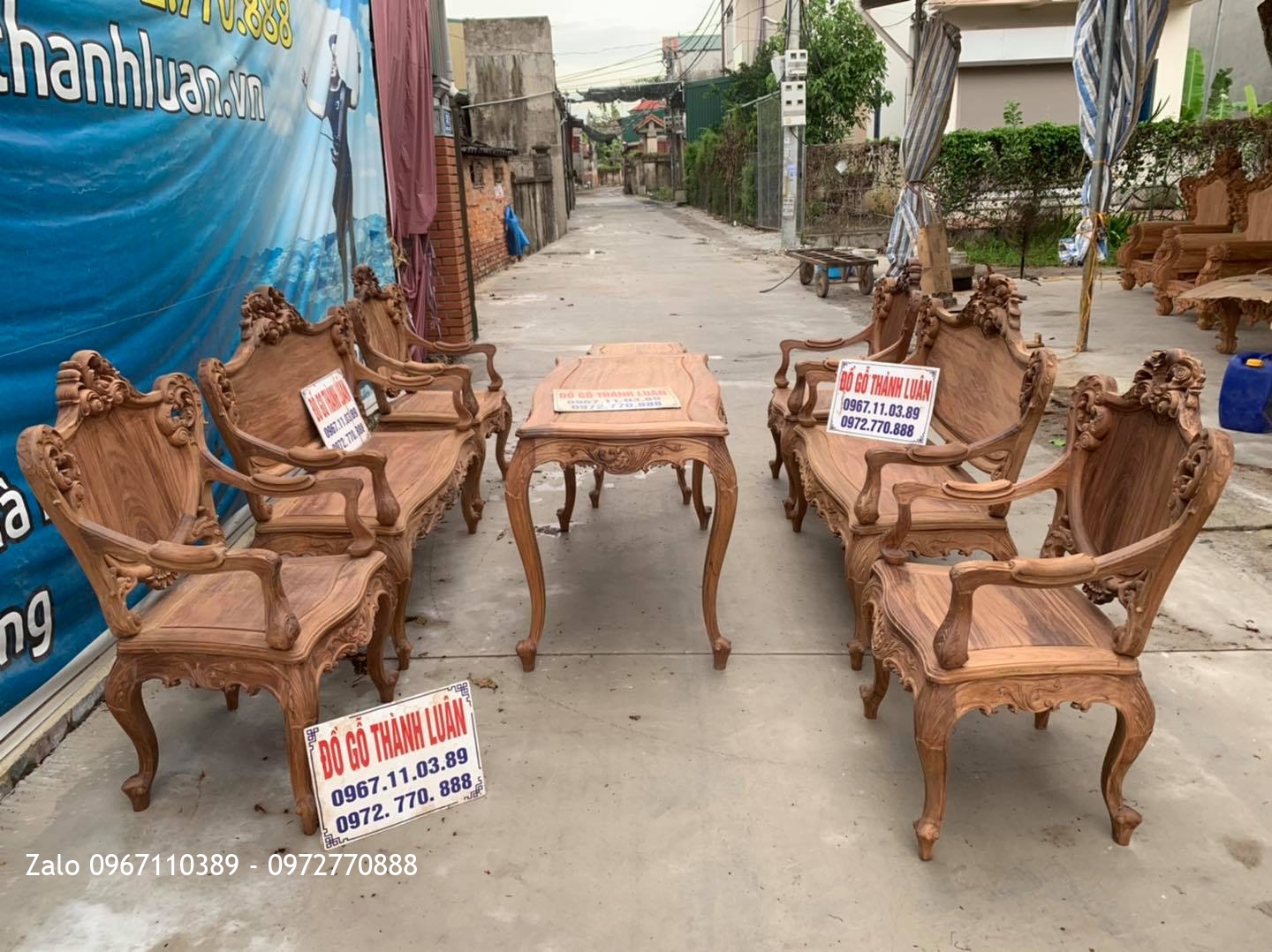 Bộ Ghế Lu-i (Louis) Gỗ Gụ Ta Quảng Bình Gồm 9 Món Bán Về Hà Nội.