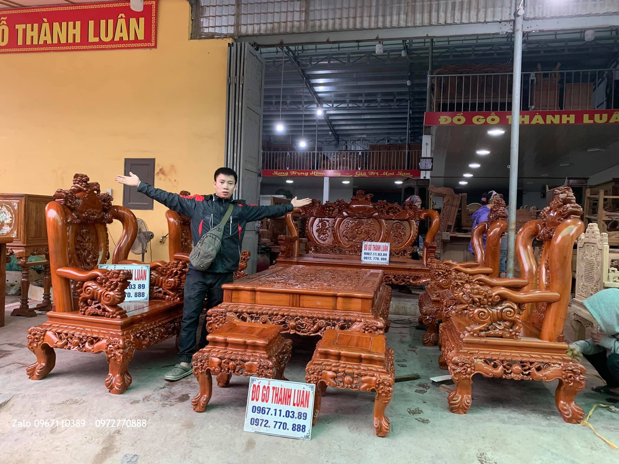 Bộ Ghế Nghê Bảo Đỉnh Cột 12 Chân 14 Gỗ Hương Bán Về Chương Mỹ Hà Nội