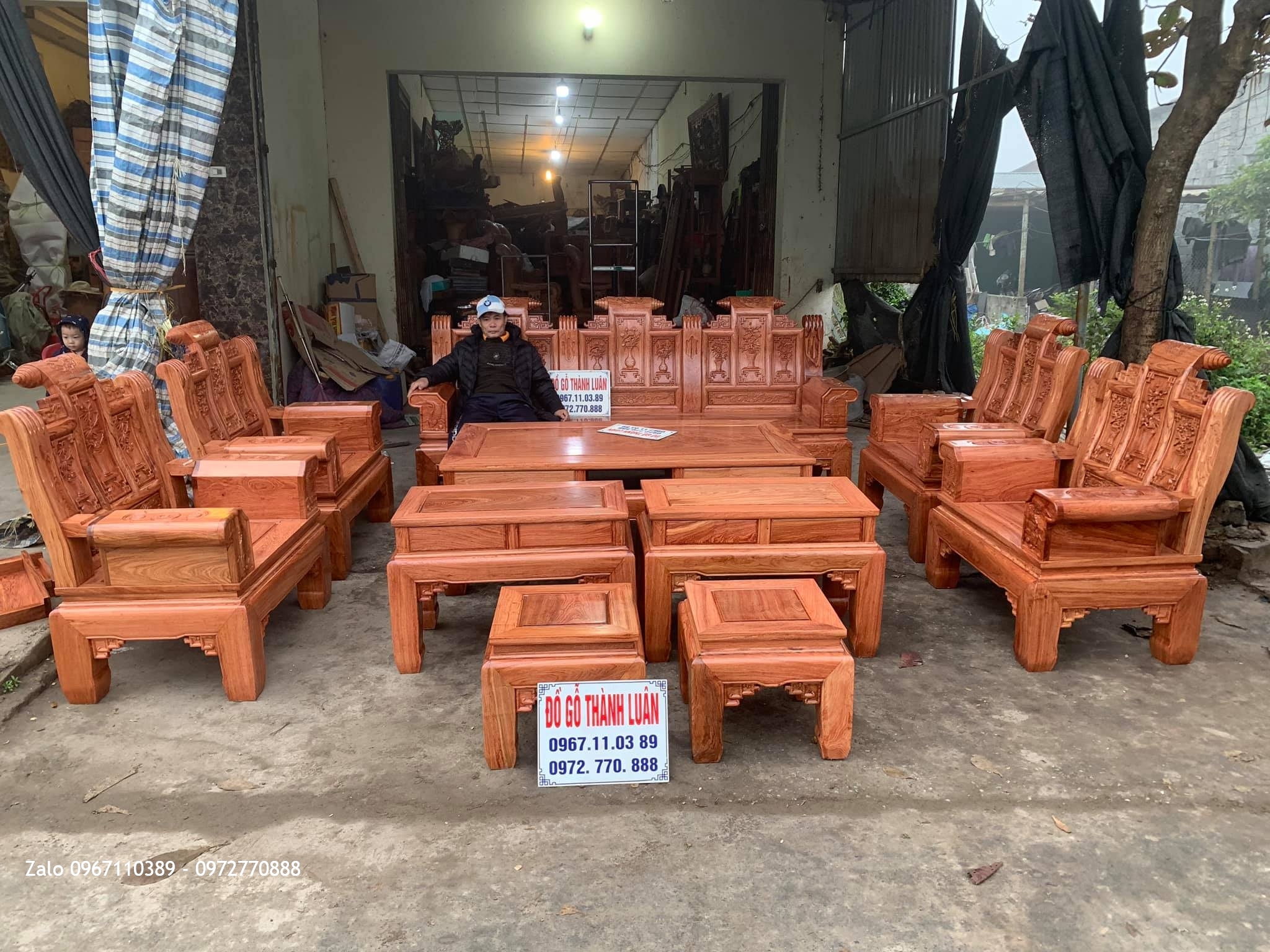 Bộ Ghế Âu Á Hộp Gỗ Hương 10 Món . A Sơn Hằng Mỹ Đình Hà Nội