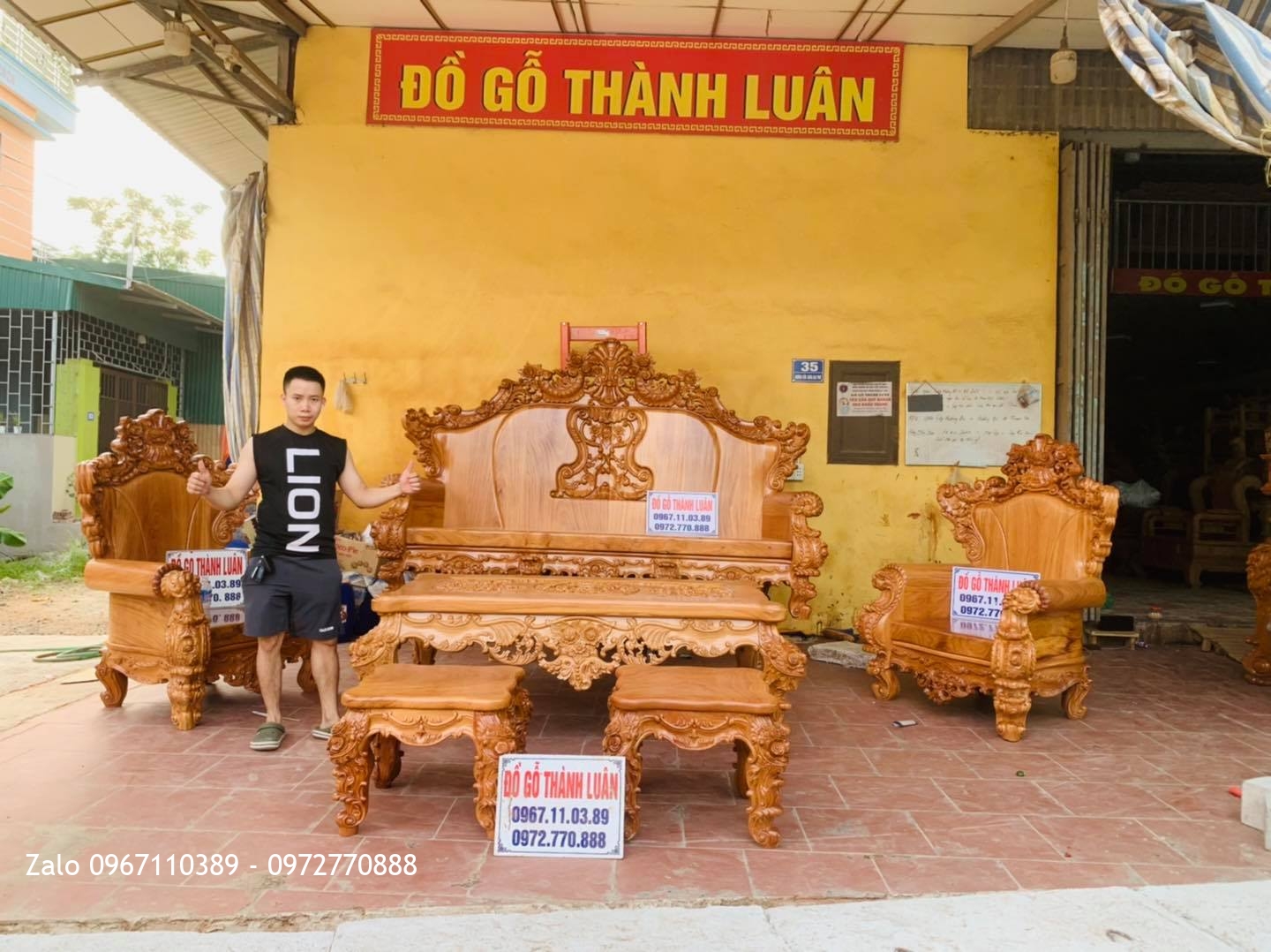 Bộ Bàn Ghế Hoàng Gia Gỗ Gõ Đỏ 6 Món Siêu Víp Bán Về Quảng Yên Quảng Ninh.