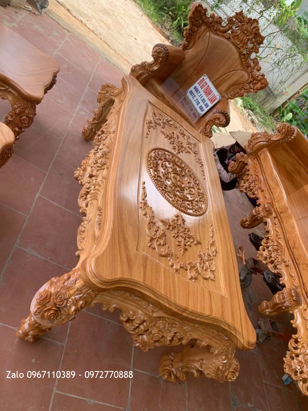 Bộ Bàn Ghế Hoàng Gia Gỗ Gõ Đỏ 6 Món Siêu Víp Bán Về Quảng Yên Quảng Ninh.