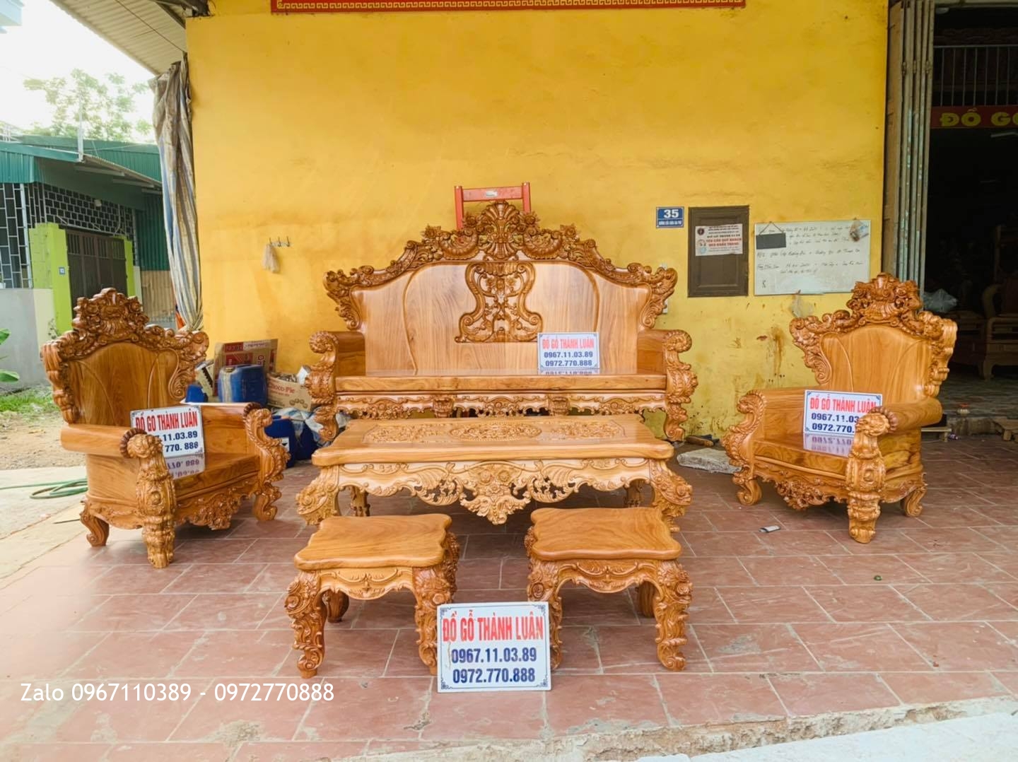 Bộ Bàn Ghế Hoàng Gia Gỗ Gõ Đỏ 6 Món Siêu Víp Bán Về Quảng Yên Quảng Ninh.,