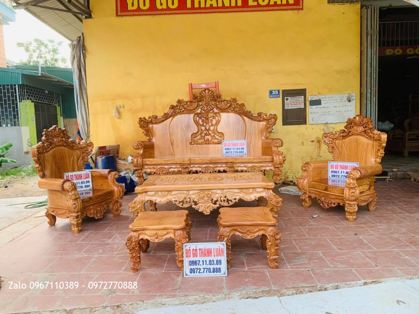 Bộ Bàn Ghế Hoàng Gia Gỗ Gõ Đỏ 6 Món Siêu Víp Bán Về Quảng Yên Quảng Ninh: