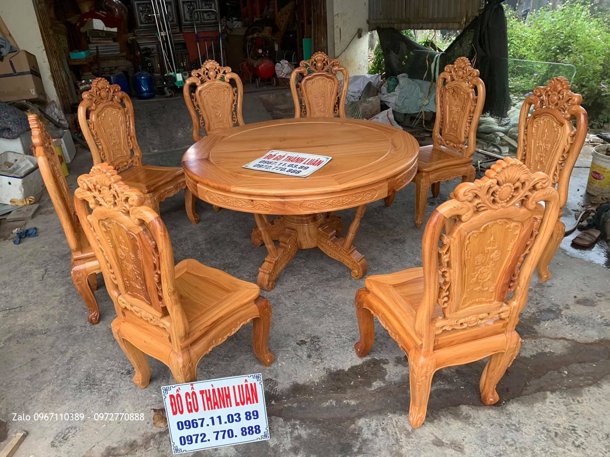 Bàn ghế ăn mẫu hoa lan tây lu-i gỗ hương và gỗ gõ đỏ