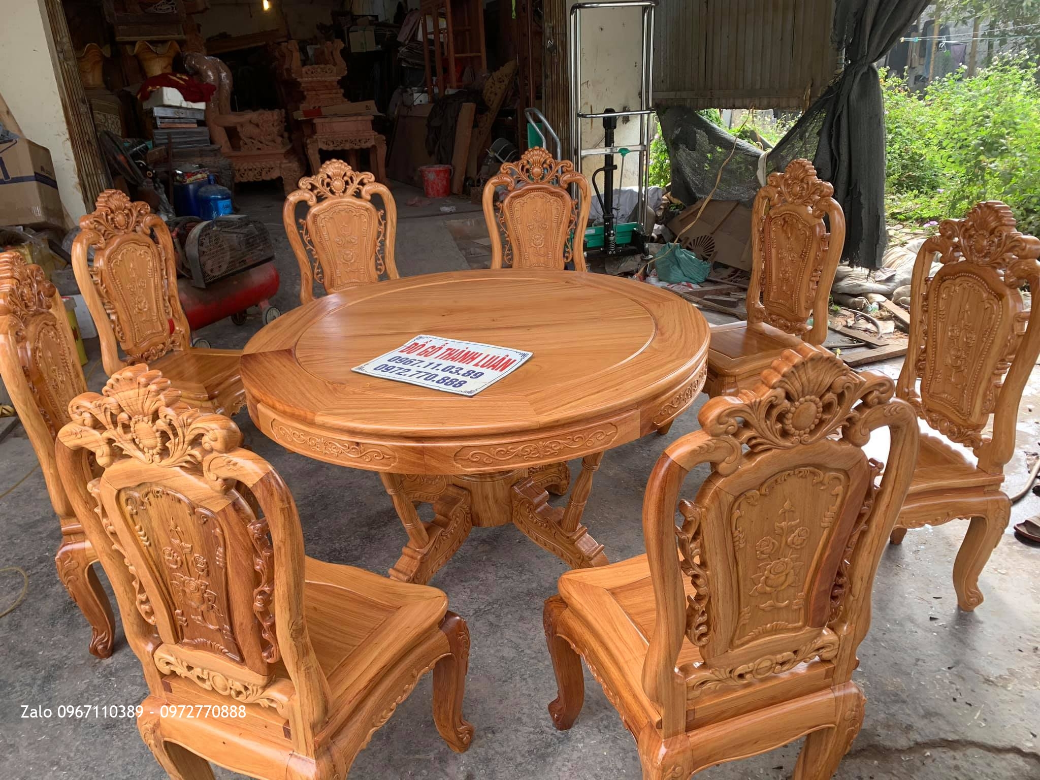 Bàn ghế ăn mẫu hoa lan tây lu-i gỗ hương và gỗ gõ đỏ::