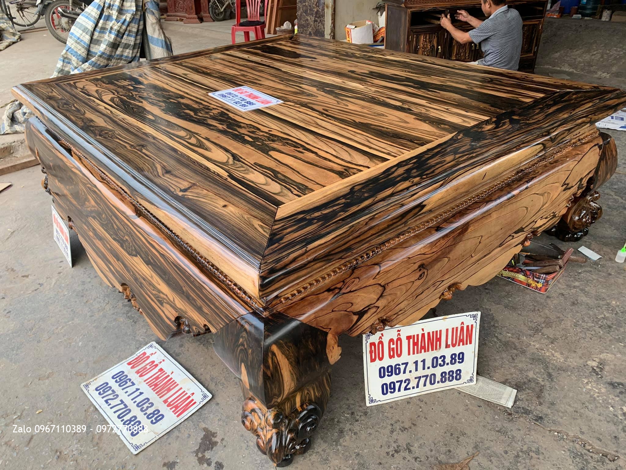 Sập Gỗ Mun Hoa Da Báo Siêu To Khổng Lồ,Siêu Vân,Siêu Víp .