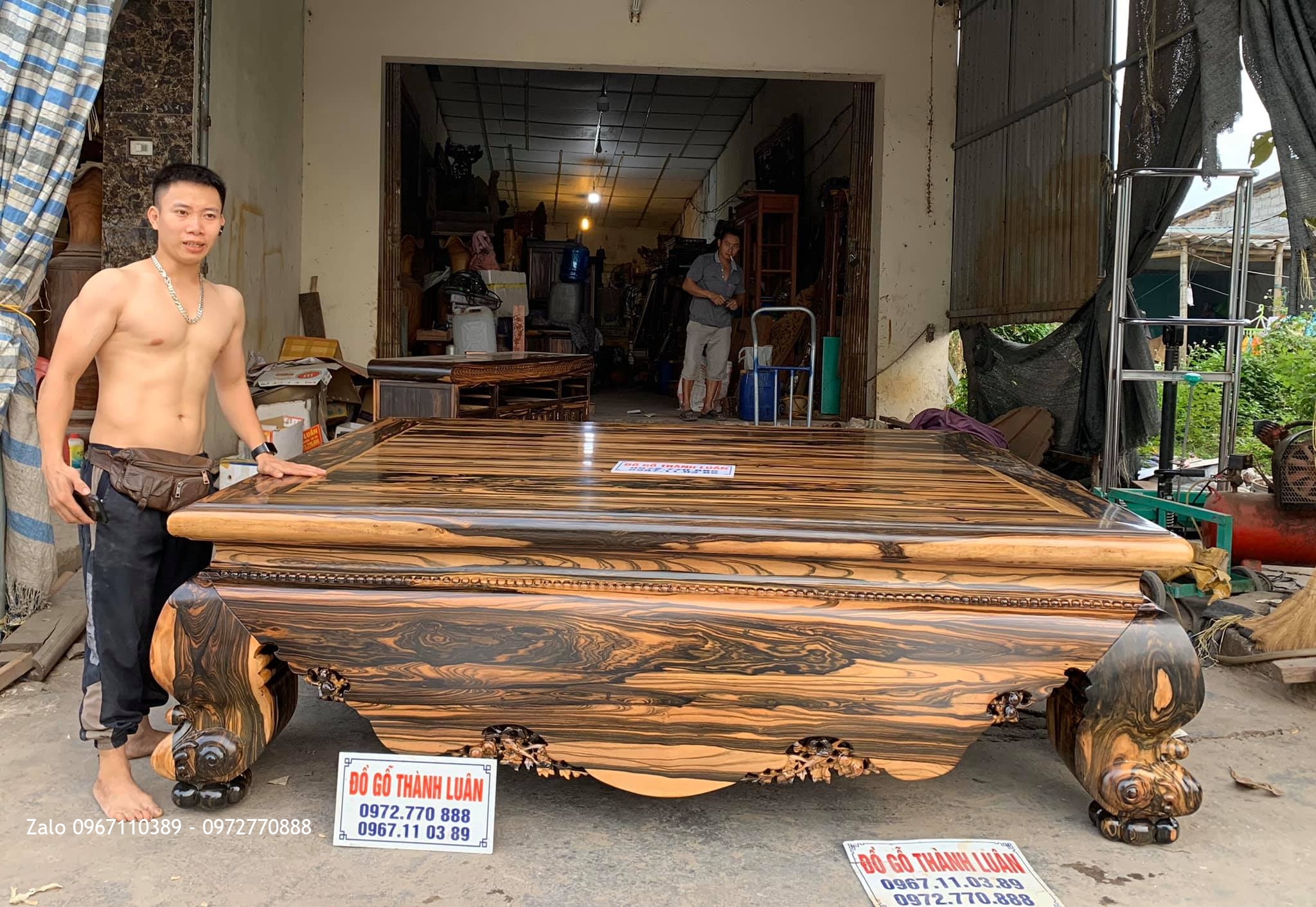 Sập Gỗ Mun Hoa Da Báo Siêu To Khổng Lồ,Siêu Vân,Siêu Víp .,