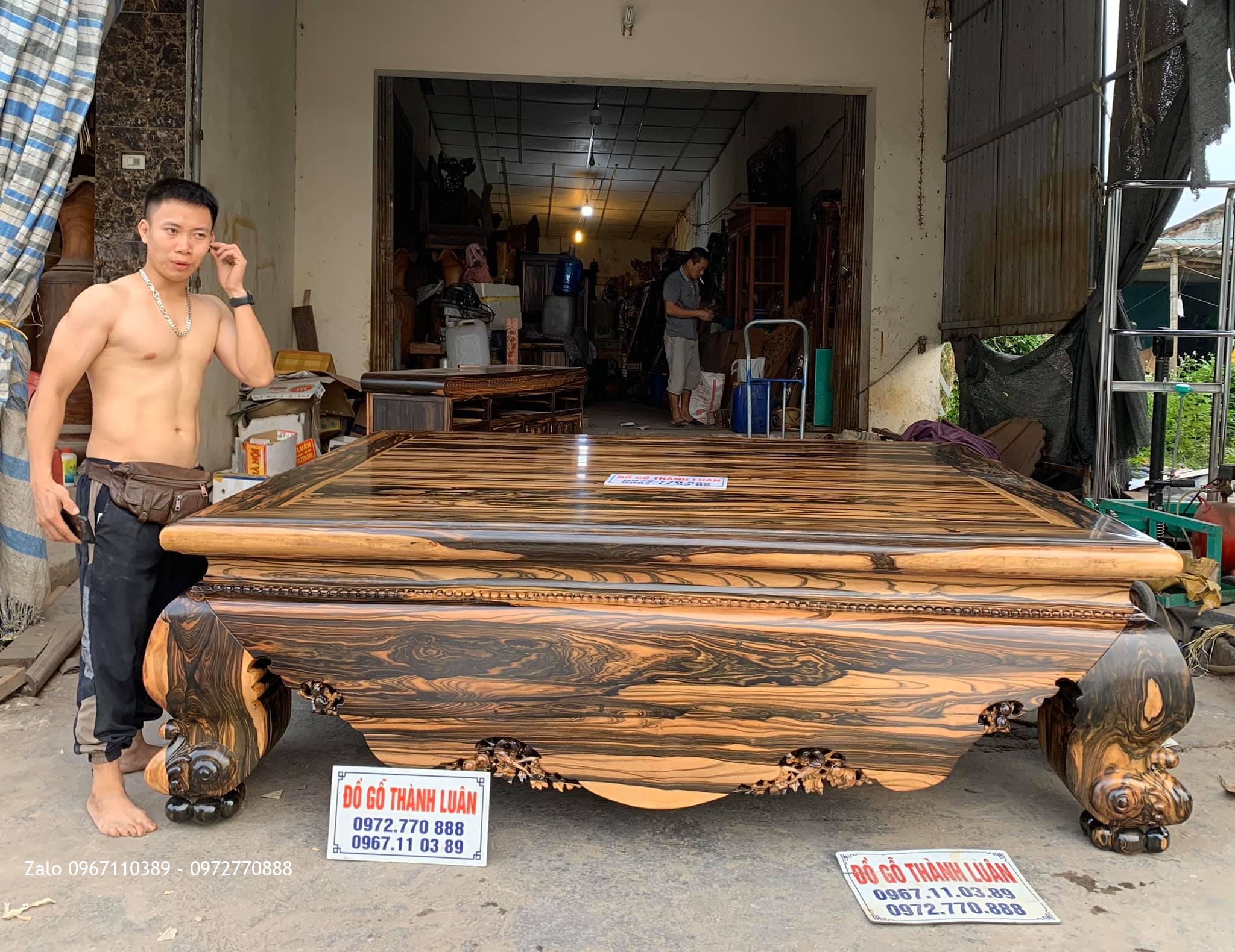 Sập Gỗ Mun Hoa Da Báo Siêu To Khổng Lồ,Siêu Vân,Siêu Víp ..