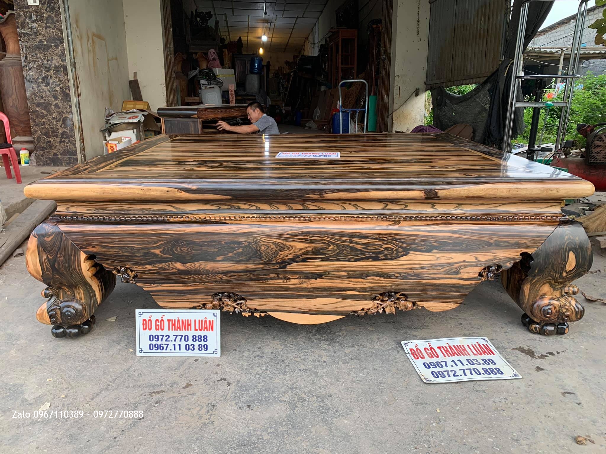 Sập Gỗ Mun Hoa Da Báo Siêu To Khổng Lồ,Siêu Vân,Siêu Víp