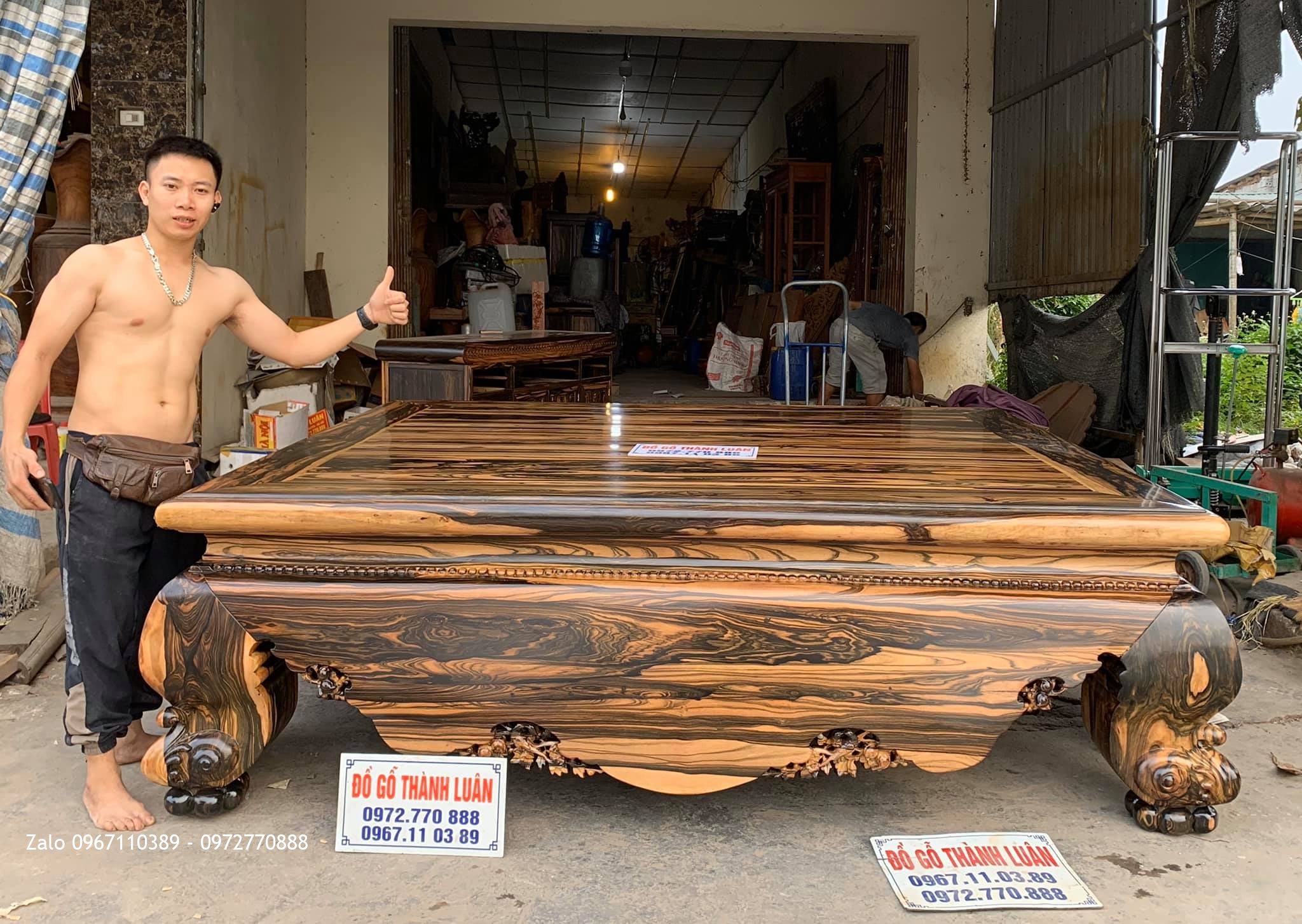 Sập Gỗ Mun Hoa Da Báo Siêu To Khổng Lồ,Siêu Vân,Siêu Víp @