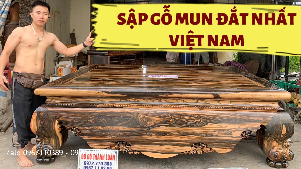 Sập Gỗ Mun Hoa Da Báo Siêu To Khổng Lồ,Siêu Vân,Siêu Víp. GĐ Anh Chung Ở Gò Vấp, TPHCM