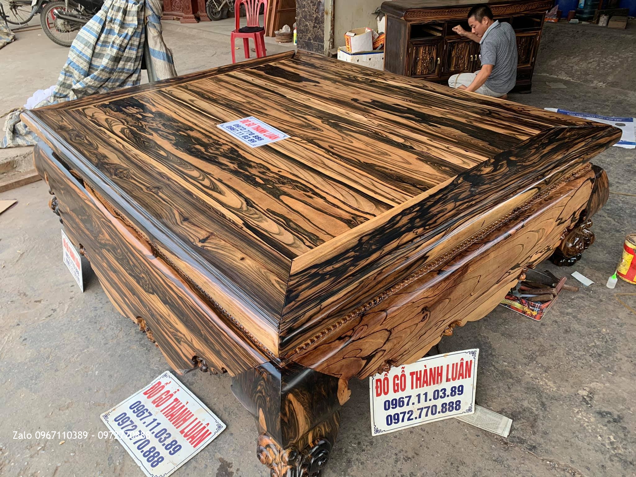 Sập Gỗ Mun Hoa Da Báo Siêu To Khổng Lồ,Siêu Vân,Siêu Víp ::