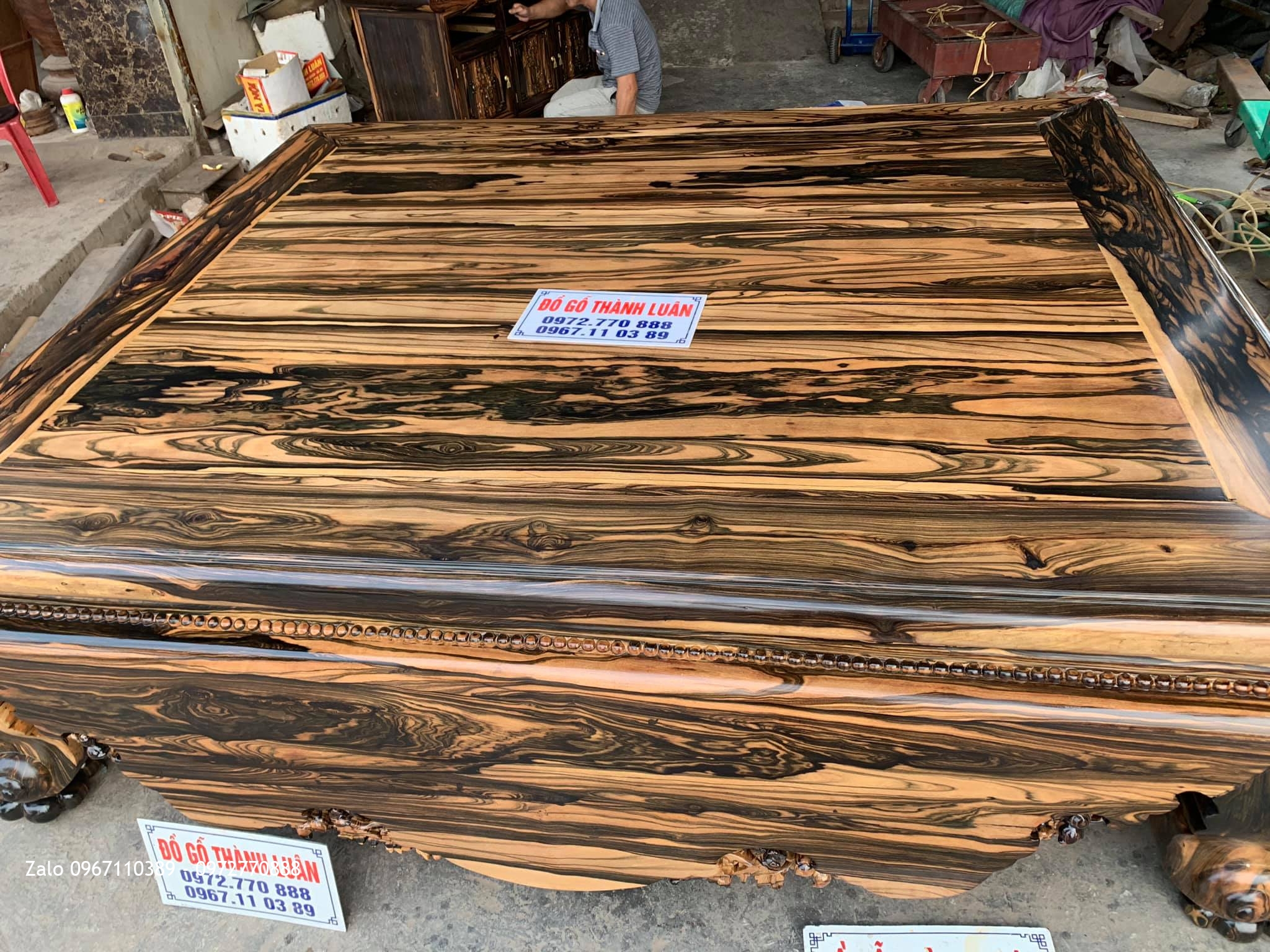 Sập Gỗ Mun Hoa Da Báo Siêu To Khổng Lồ,Siêu Vân,Siêu Víp ư