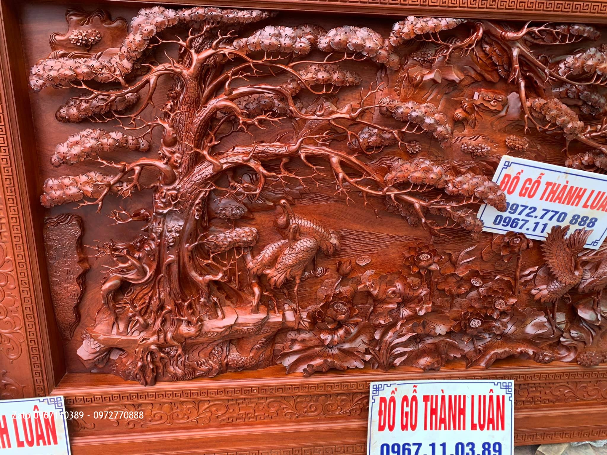 Tranh Gỗ Cửu Hạc, Tranh Phu Thê Đục Nổi 4D-