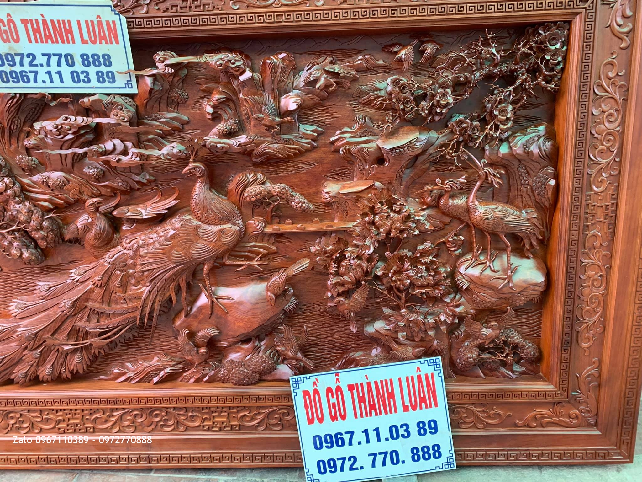 Tranh Gỗ Cửu Hạc, Tranh Phu Thê Đục Nổi 4D.