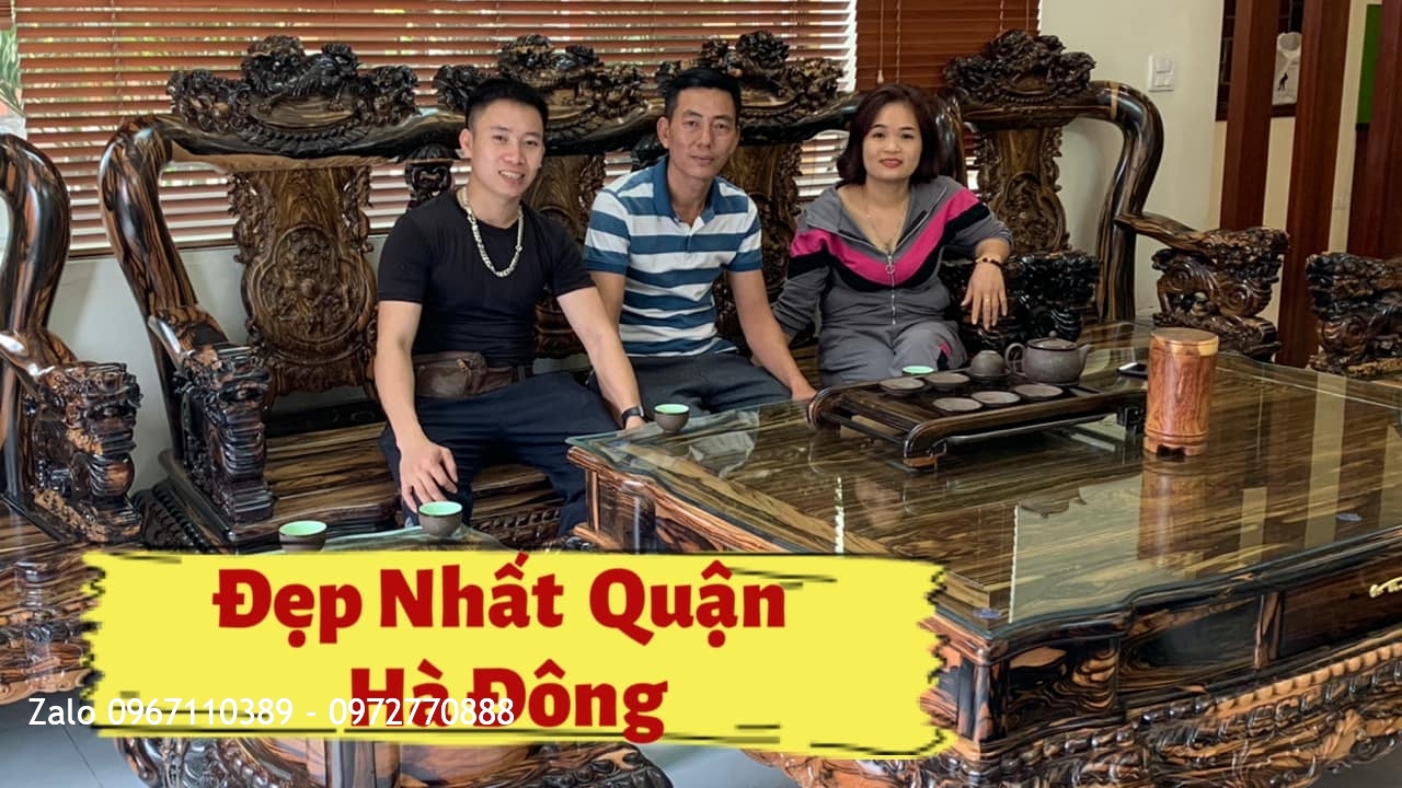 Bộ Bàn Ghế Minh Quốc Nghê Gỗ Mun Yếm Cong 2020 Siêu Vip Tại Đồng Mai- Hà Đông, Hà Nội