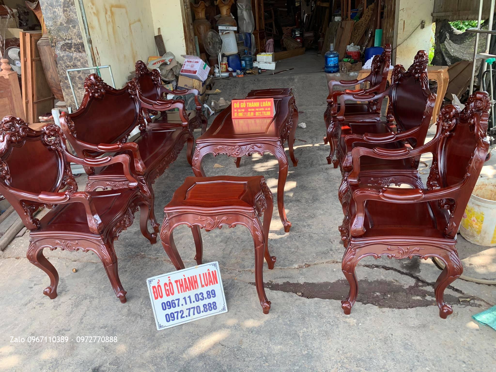 Bộ bàn ghế Lu-i (louis) gỗ Gõ Đỏ 9 món. A Hội Xã Đông, huyện KBang tỉnh Gia Lai@