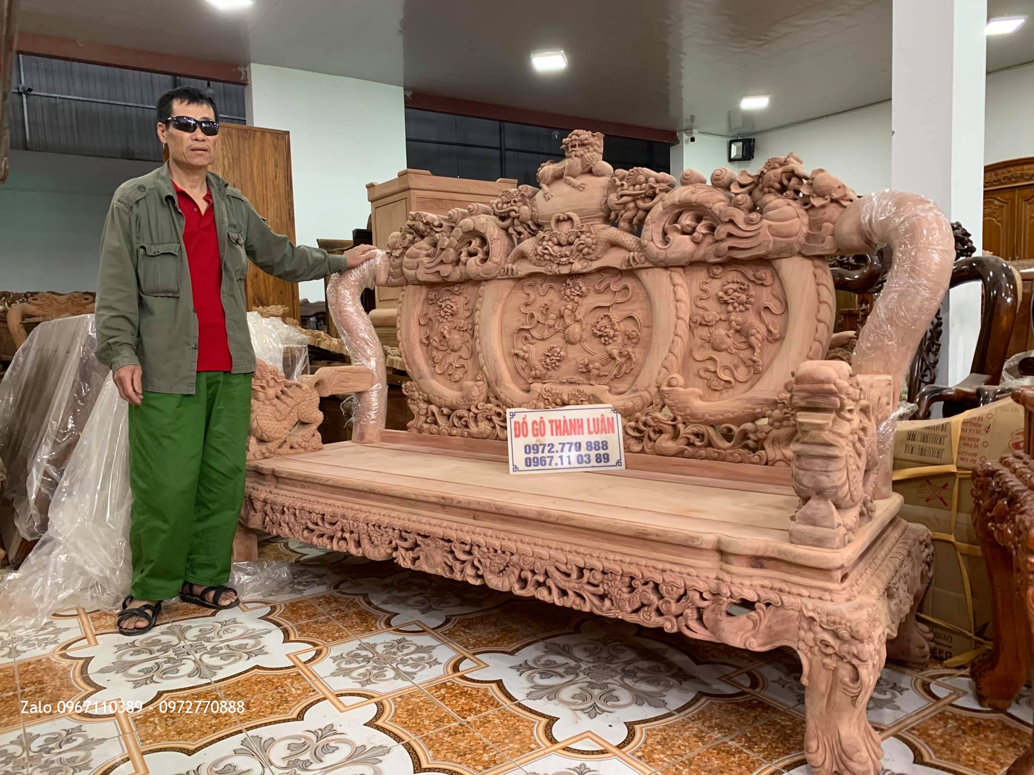 Chú Giáp Bắc Ninh Mua Bộ Bàn Ghế Nghê Bảo Đỉnh Gỗ Hương Đá Vip