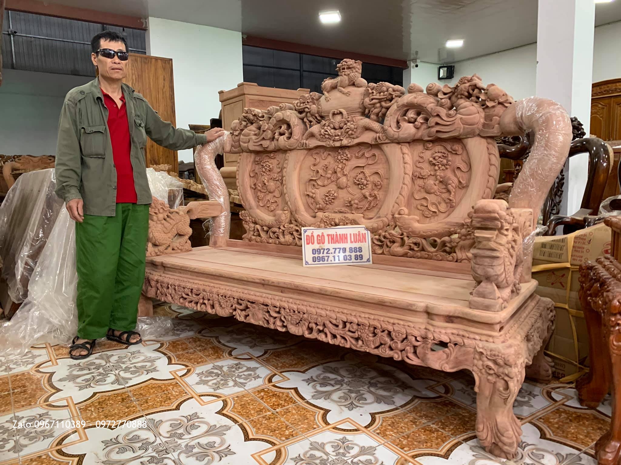 Chú Giáp Bắc Ninh Mua Bộ Bàn Ghế Nghê Bảo Đỉnh Gỗ Hương Đá Vip-;