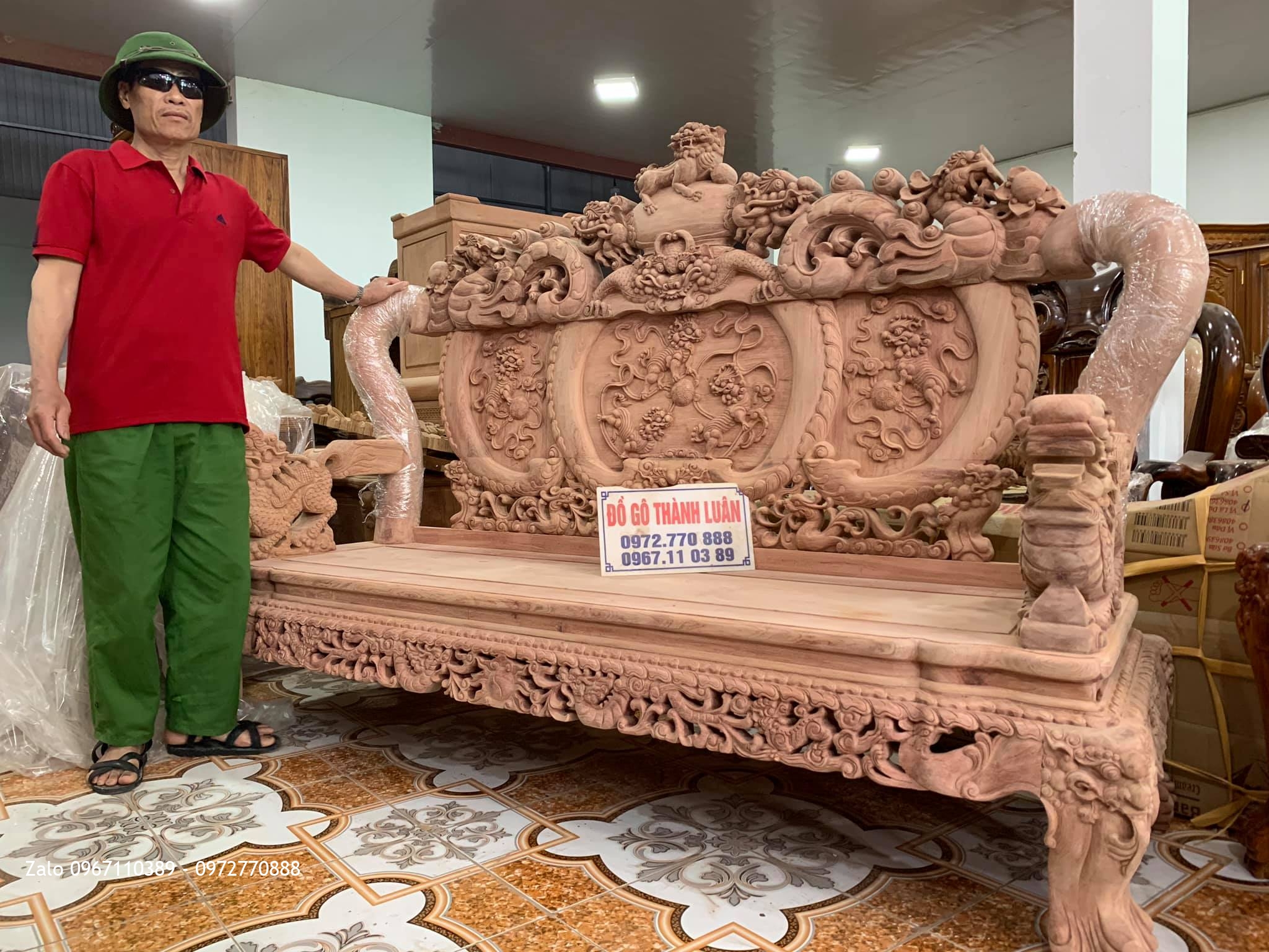 Chú Giáp Bắc Ninh Mua Bộ Bàn Ghế Nghê Bảo Đỉnh Gỗ Hương Đá Vip-