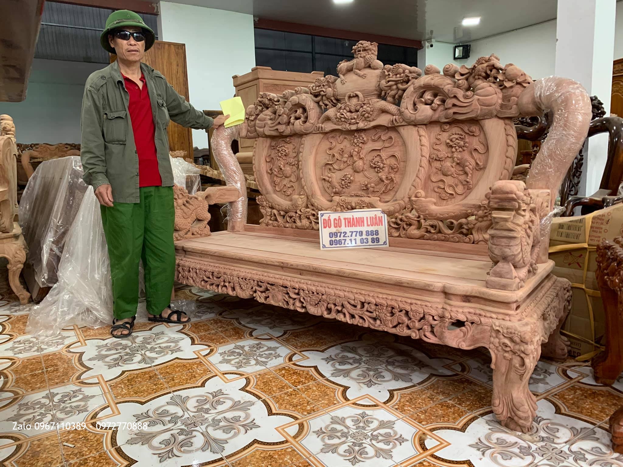 Chú Giáp Bắc Ninh Mua Bộ Bàn Ghế Nghê Bảo Đỉnh Gỗ Hương Đá Vip::