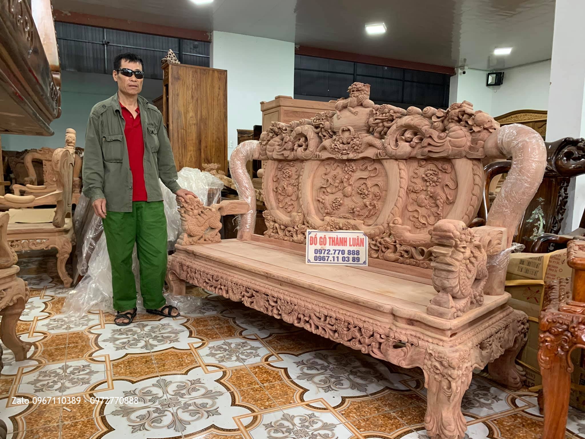 Chú Giáp Bắc Ninh Mua Bộ Bàn Ghế Nghê Bảo Đỉnh Gỗ Hương Đá Vipơ