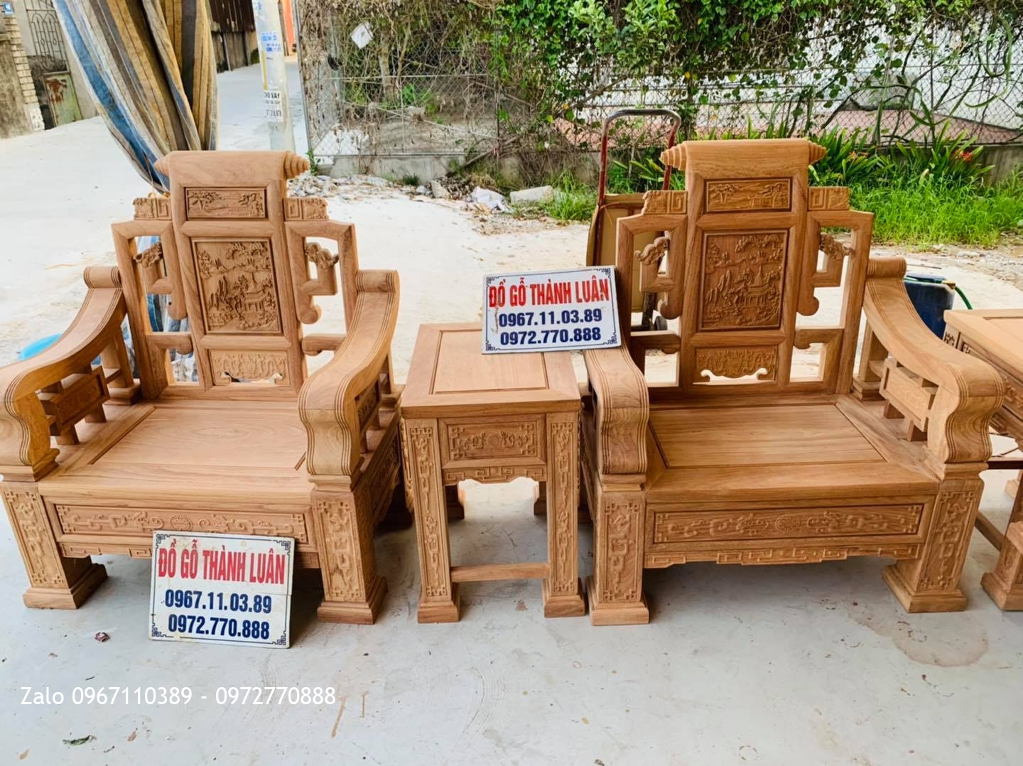 Bộ Bàn Ghế Sơn Thuỷ Gỗ Gõ Đỏ 10 Món Siêu Víp. A Hội Mỹ Hào Hưng Yên:.