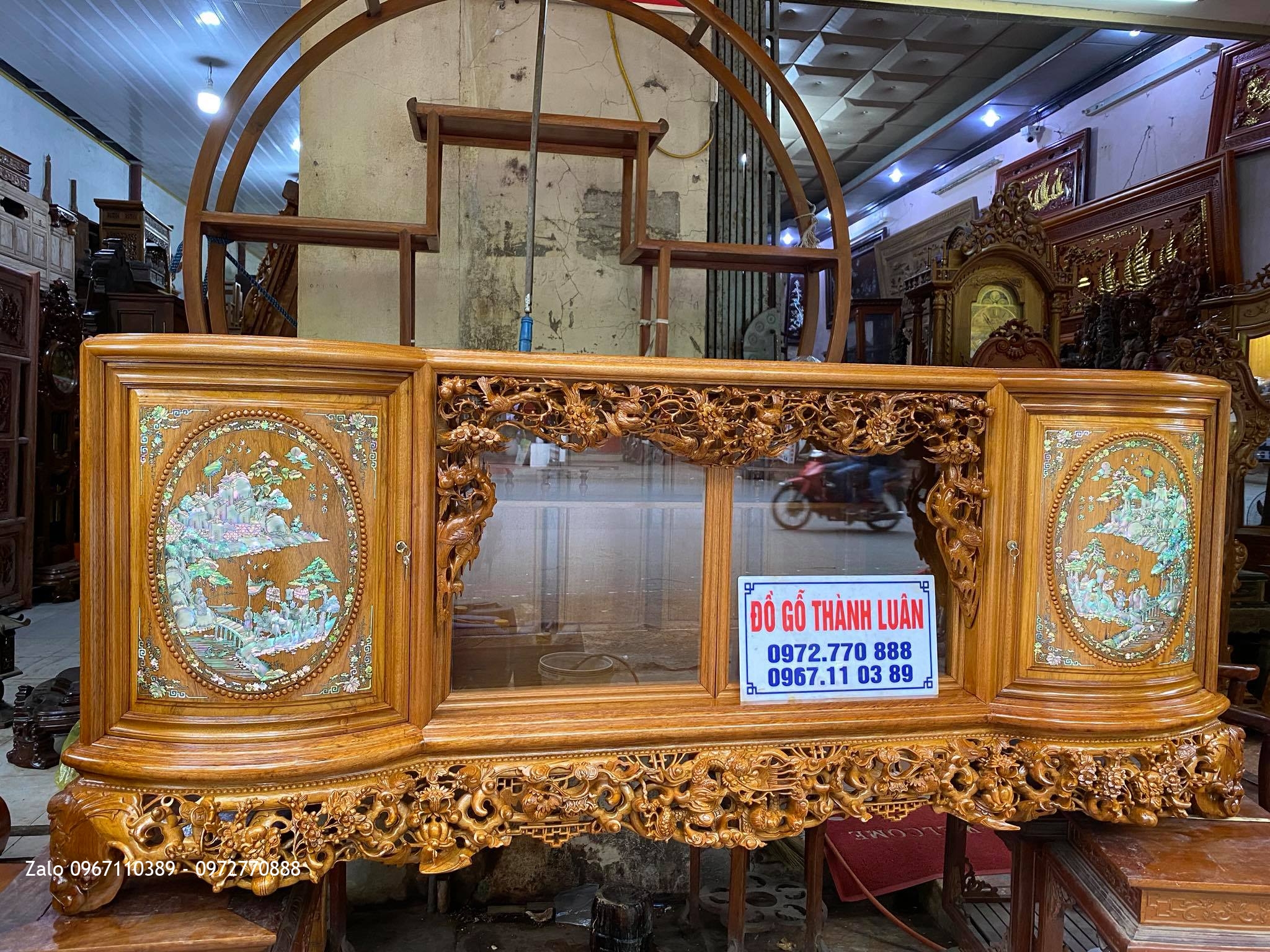 2 sập ngũ phúc Tùng Lộc gỗ hương đá Nam Phi:,
