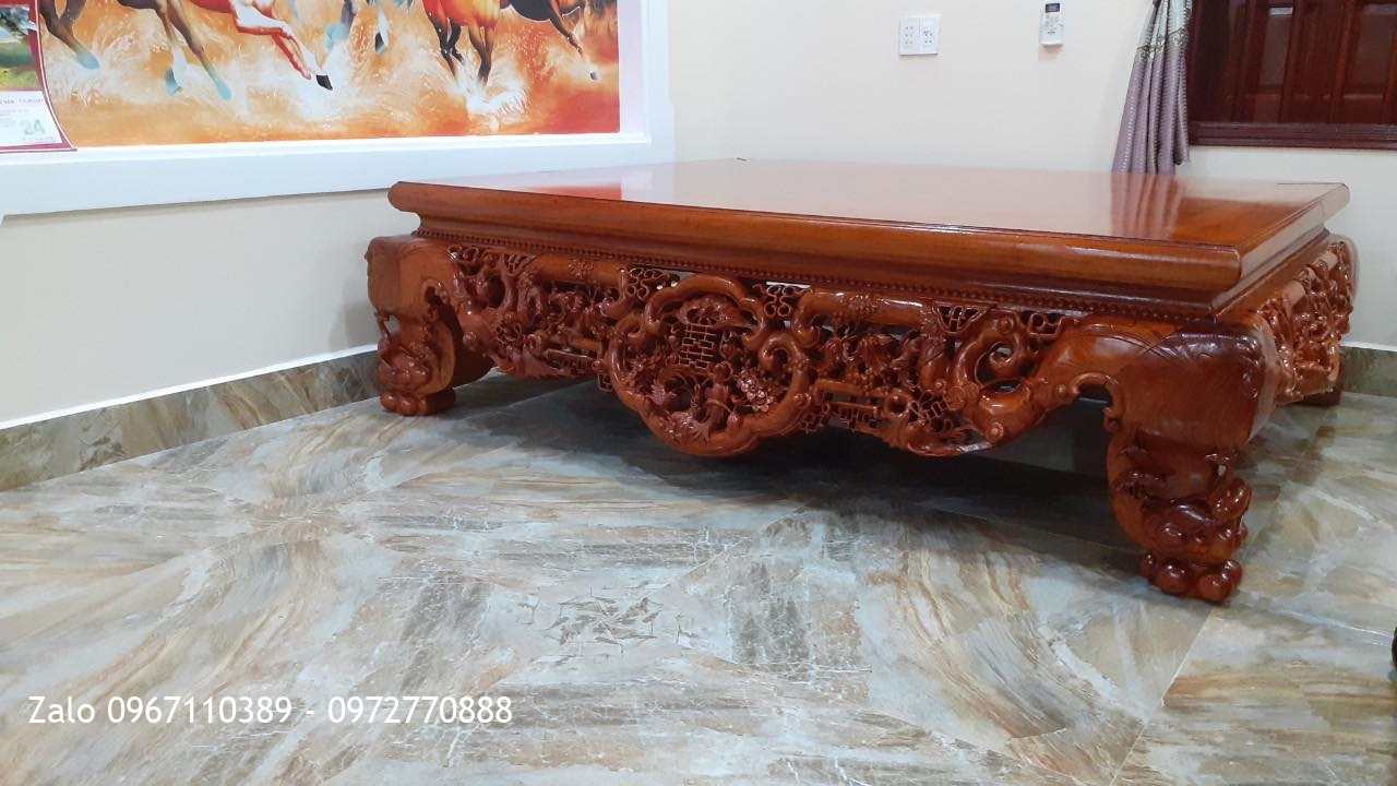 2 sập ngũ phúc Tùng Lộc gỗ hương đá Nam Phi:.