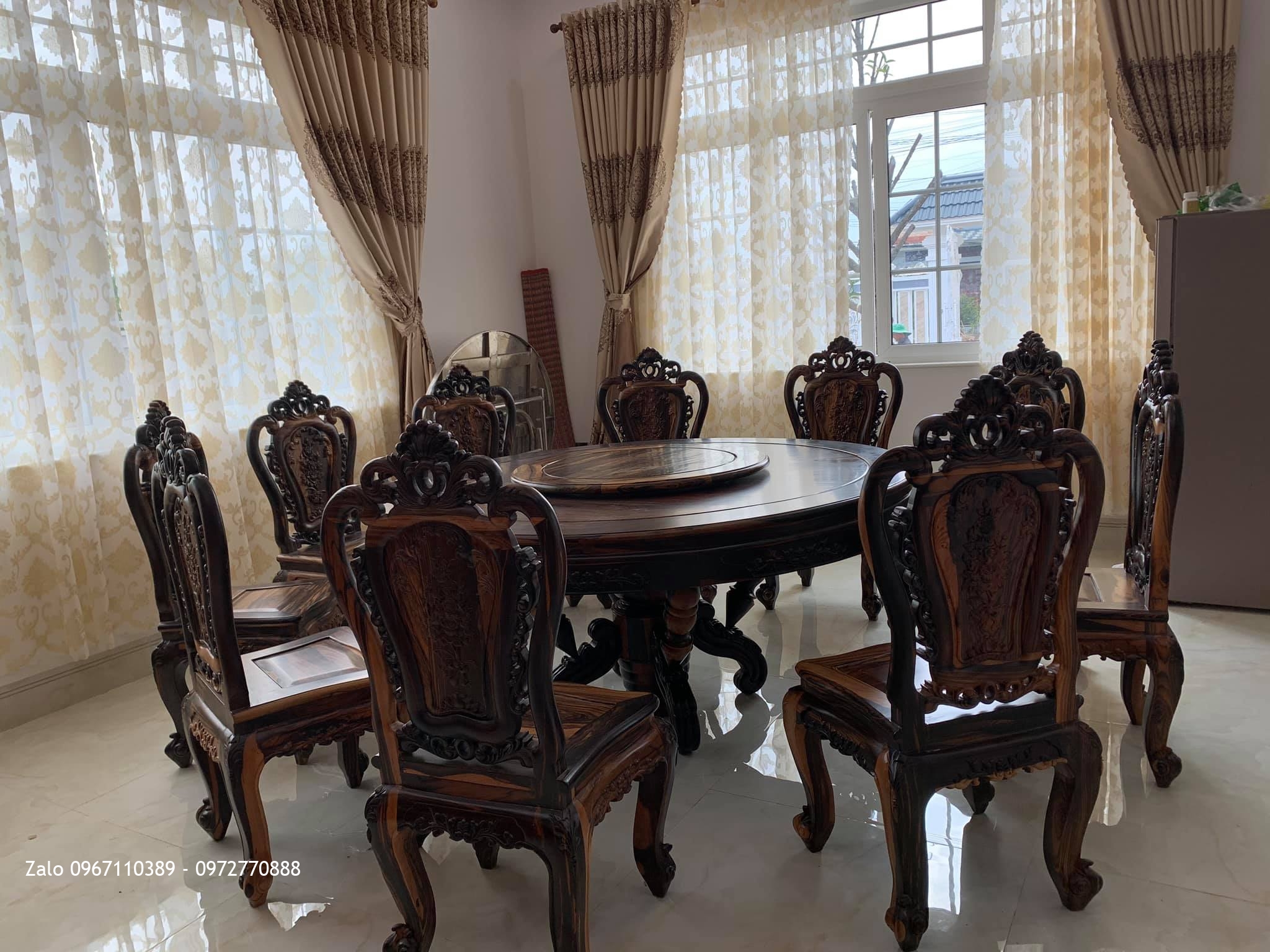 Bàn Ghế Ăn Gỗ Mun. Cho GD Chú Phong Tại T.x Bình Minh, Vinh Long.