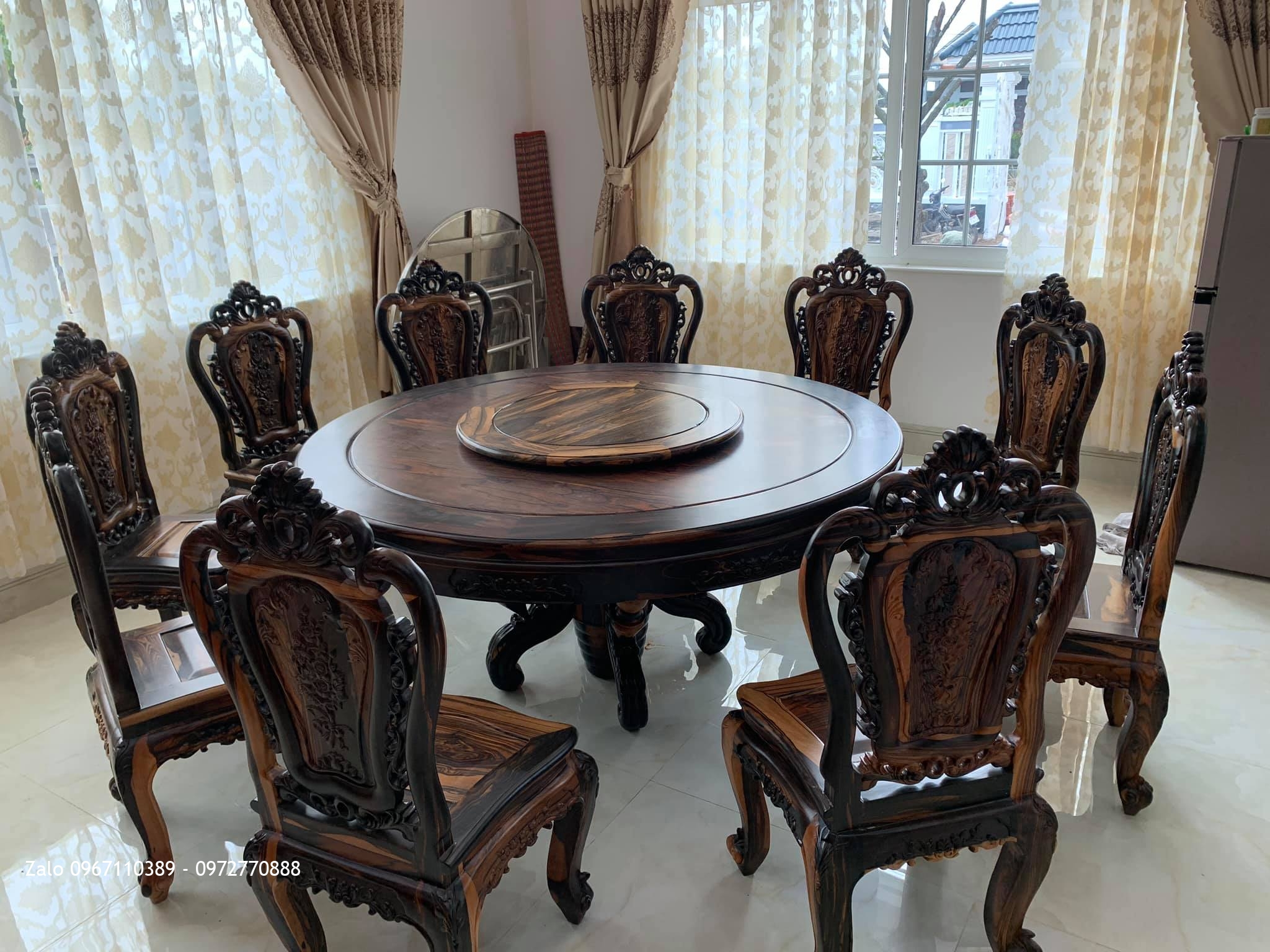 Bàn Ghế Ăn Gỗ Mun. Cho GD Chú Phong Tại T.x Bình Minh, Vinh Long.