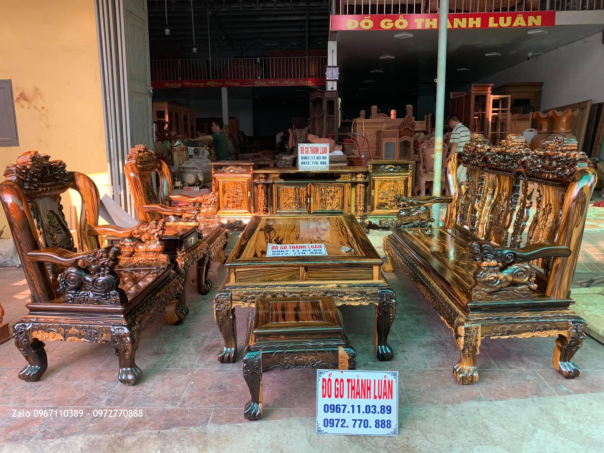 Bộ Ghế Minh Nghê, Kệ Tivi Gỗ Mun Siêu Vip. GĐ A Tuyên Tp Phủ Lý Hà Nam