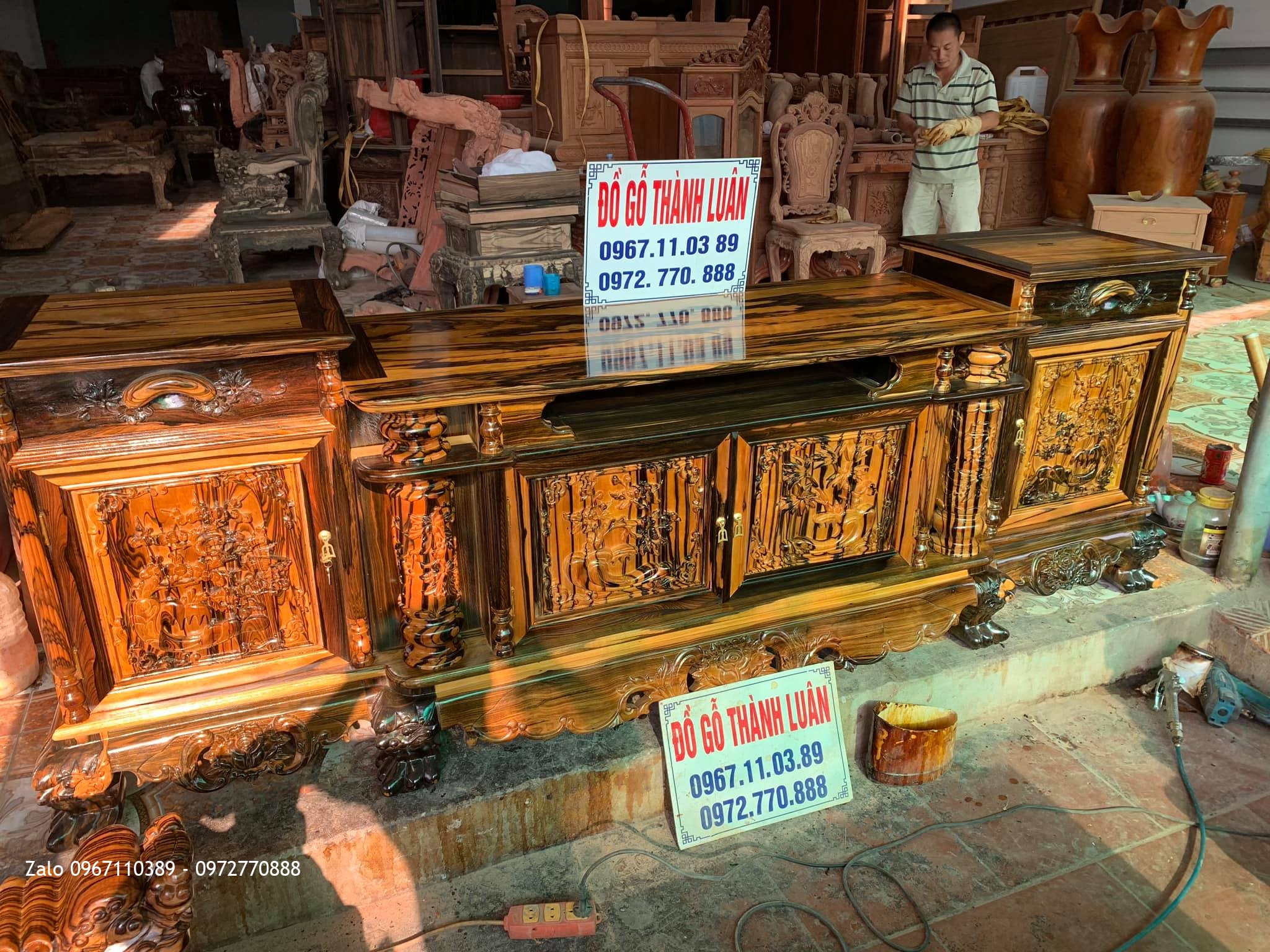 Bộ Ghế Minh Nghê, Kệ Tivi Gỗ Mun Siêu Vip. GĐ A Tuyên Tp Phủ Lý Hà Nam,