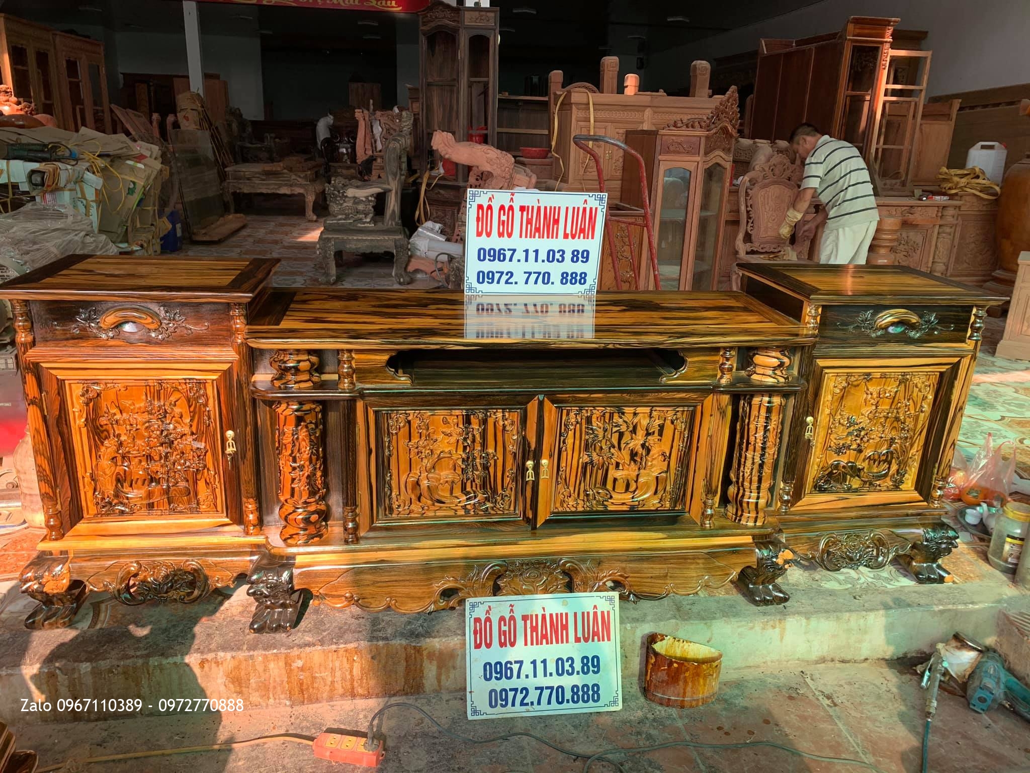 Bộ Ghế Minh Nghê, Kệ Tivi Gỗ Mun Siêu Vip. GĐ A Tuyên Tp Phủ Lý Hà Nam,