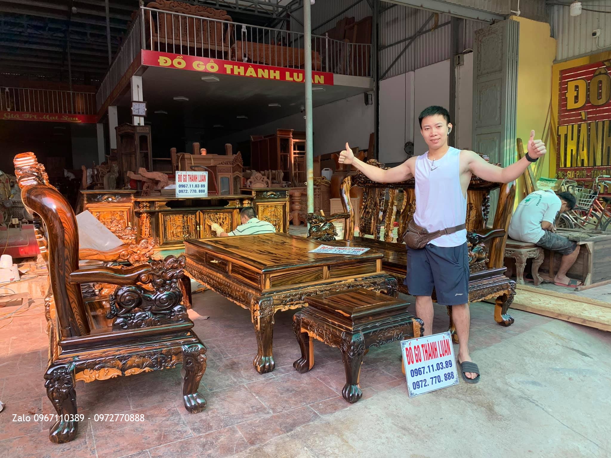 Bộ Ghế Minh Nghê, Kệ Tivi Gỗ Mun Siêu Vip. GĐ A Tuyên Tp Phủ Lý Hà Nam.,