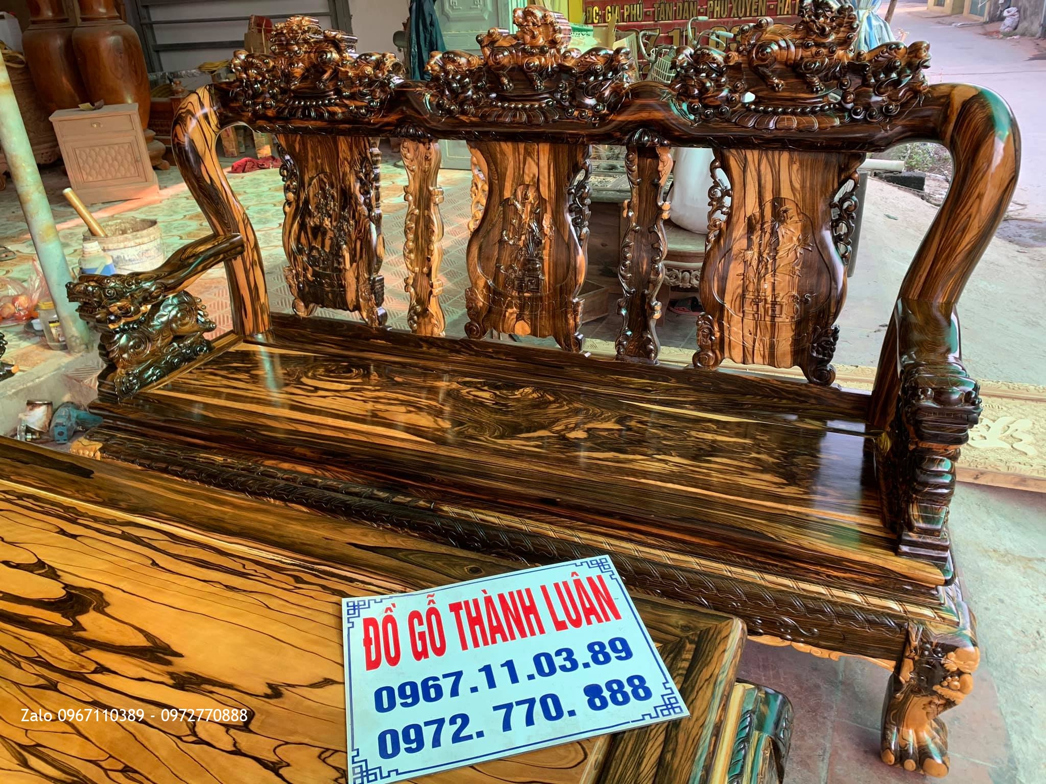 Bộ Ghế Minh Nghê, Kệ Tivi Gỗ Mun Siêu Vip. GĐ A Tuyên Tp Phủ Lý Hà Nam..